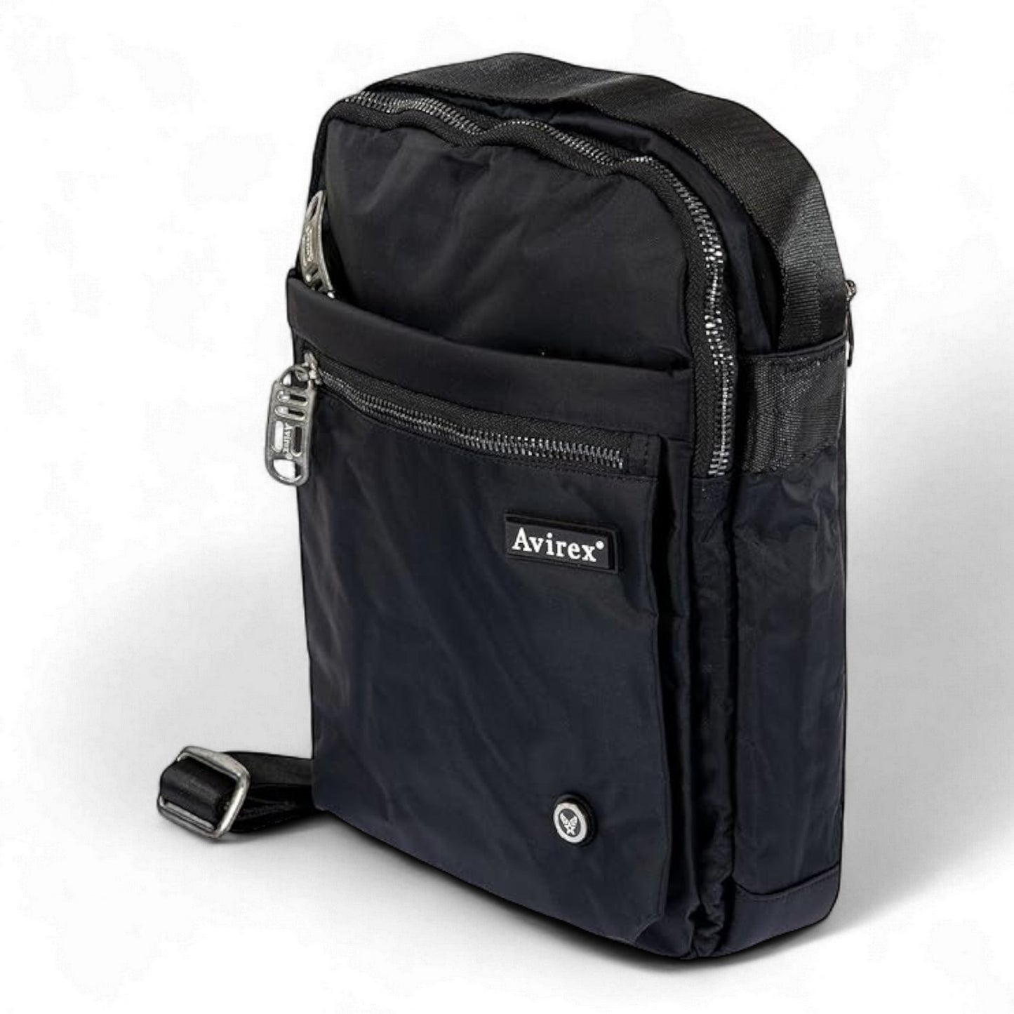 Avirex, Bomber Borsello grande da uomo, porta tablet, con tracolla Nero BMB04