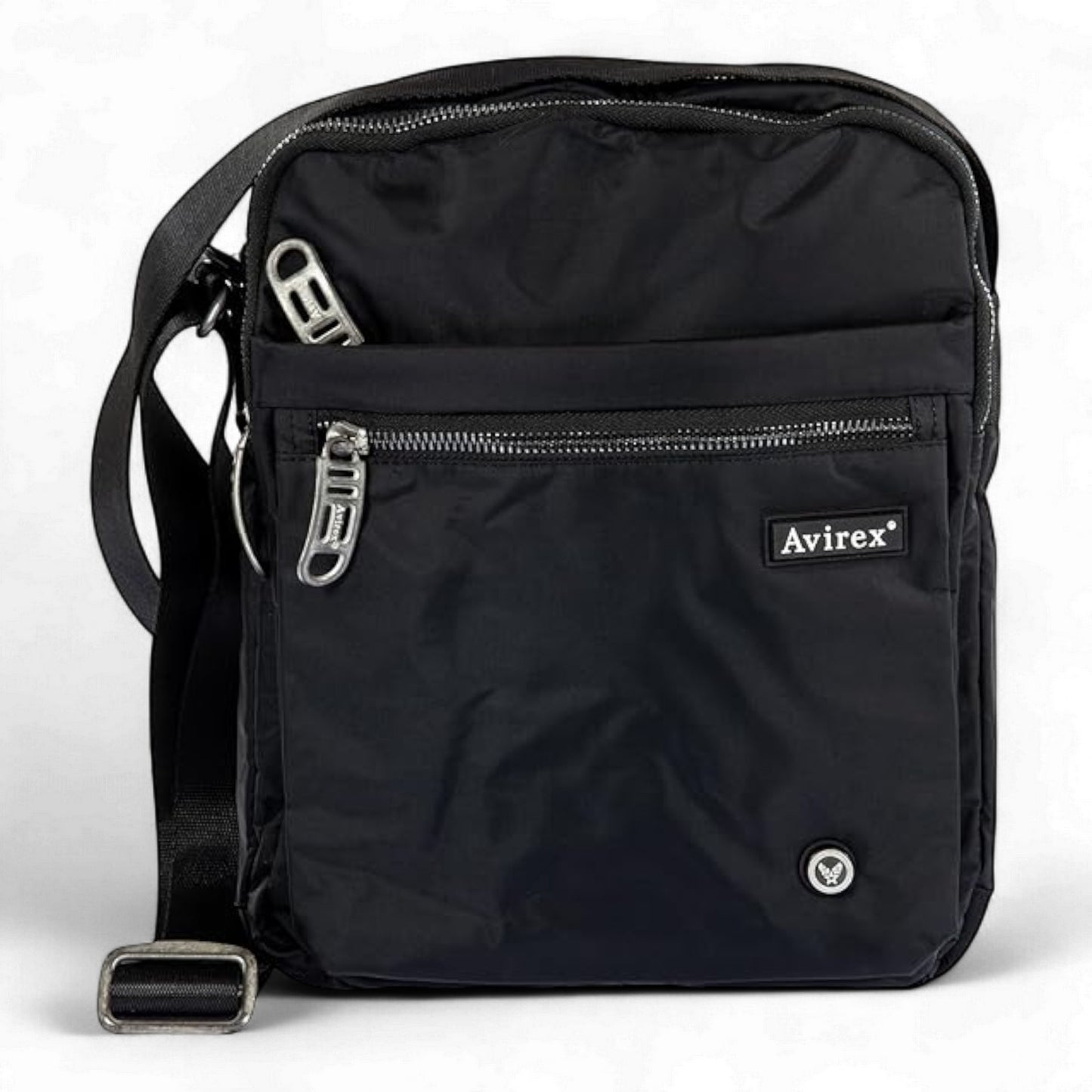 Avirex, Bomber Borsello grande da uomo, porta tablet, con tracolla Nero BMB04