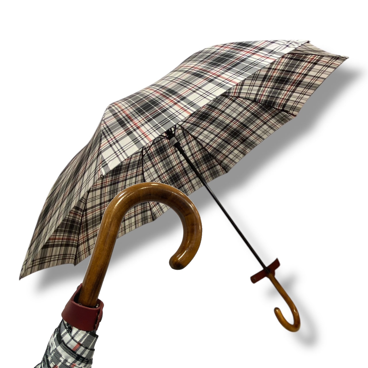 Il Gigante della Pioggia Automatico struttura in fibra Manico legno di Mapel Lavorazione artigianale Ombrelli Domizio dal 1989 Made in Italy F2