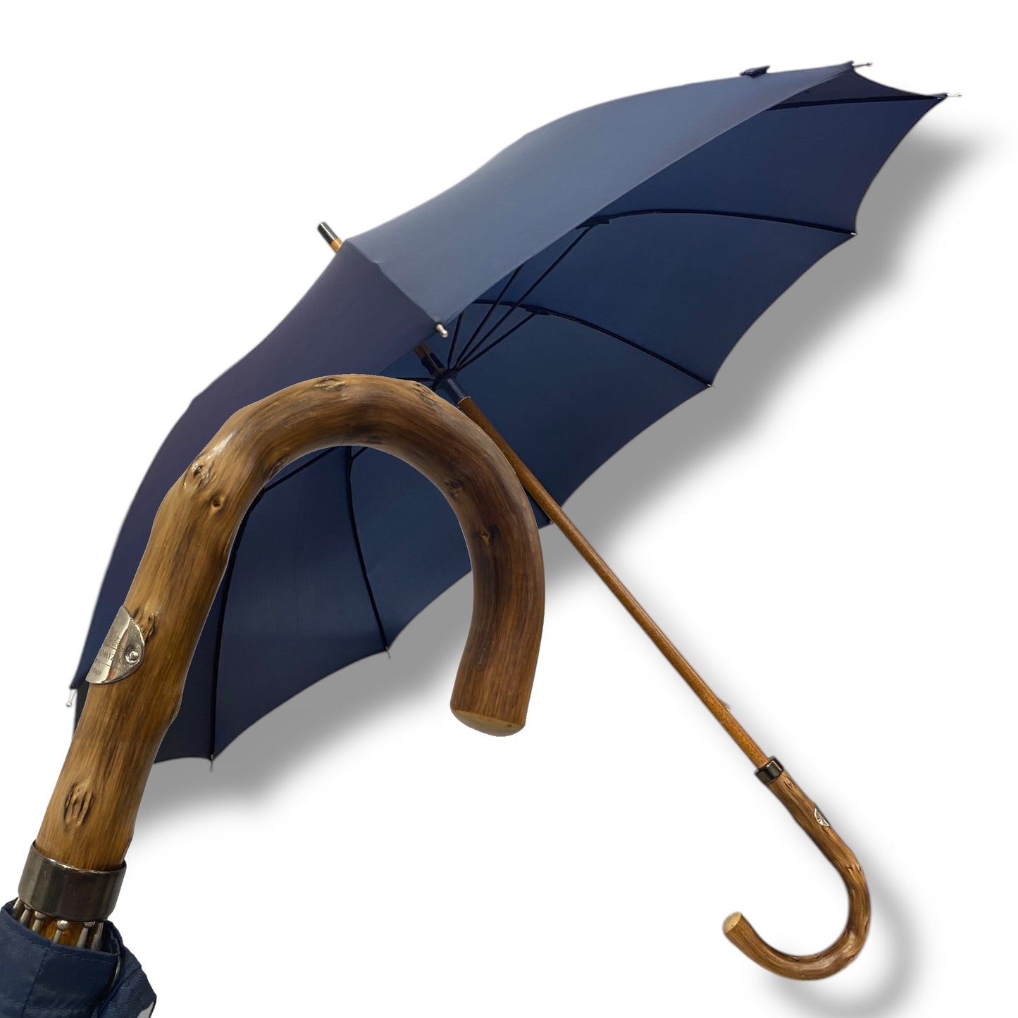 Ombrello con manopola in legno di Congo,  Lavorazione artigianale Ombrelli Domizio dal 1989