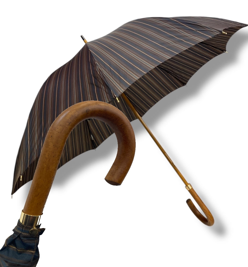 Ombrello classico manico in Canna di Malacca tessuto Nylon lavorazione artigianale Ombrelli Domizio dal 1989 Made in Italy F4