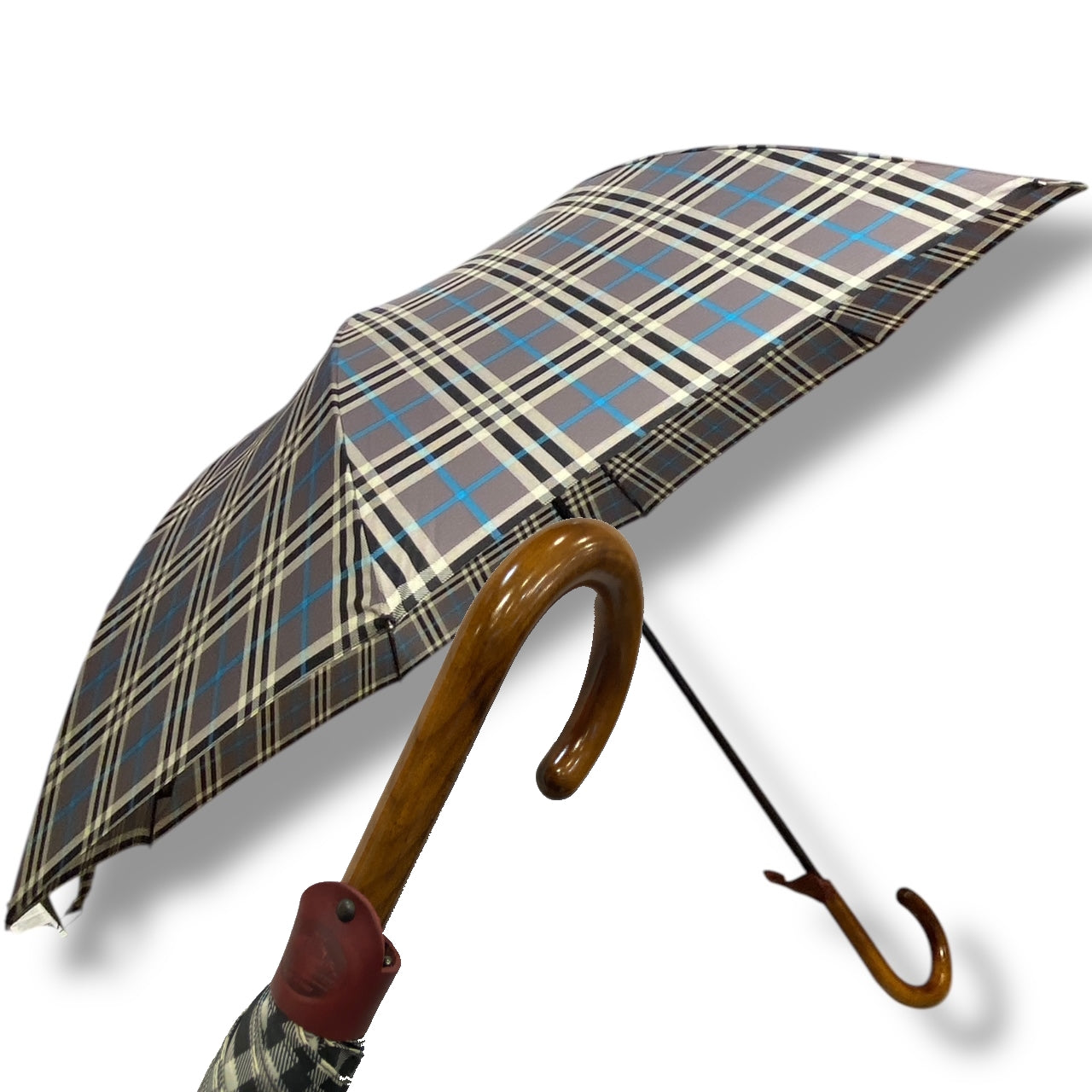 Il Gigante della Pioggia Automatico struttura in fibra Manico legno di Mapel Lavorazione artigianale Ombrelli Domizio dal 1989 Made in Italy F3