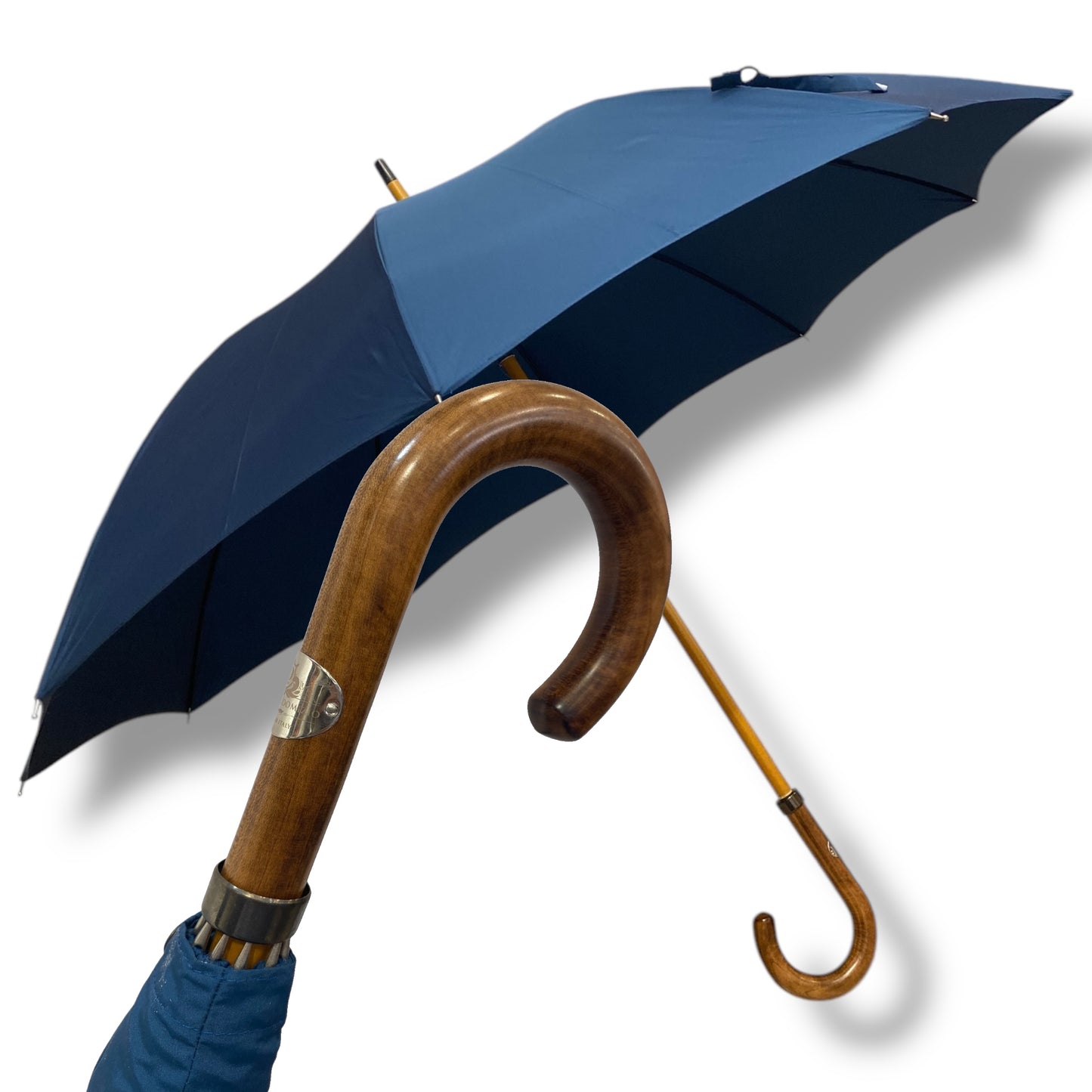 Ombrello Artigianale, manico in legno di Mapel- colore Verde petrolio Ombrelli Domizio dal 1989 Made in Italy