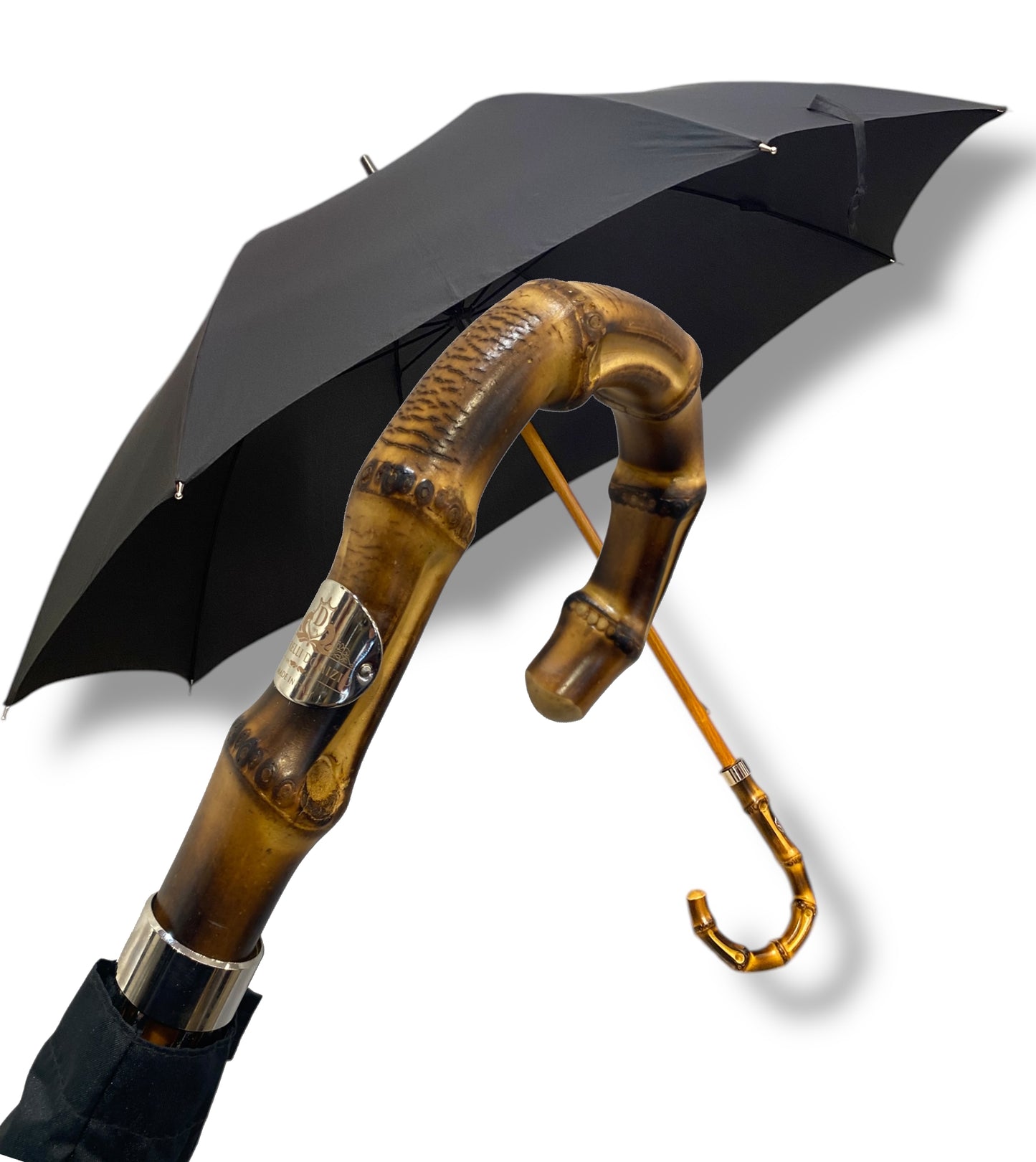 Ombrello Artigianale, manico in Canna di Bambù - colore nero Ombrelli Domizio dal 1989 Made in Italy