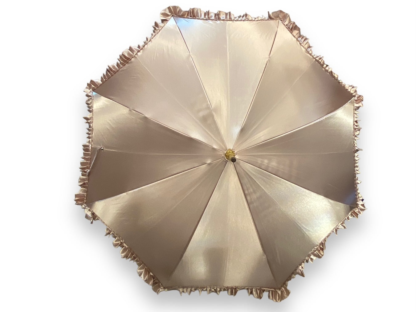 Ombrello Donna "stile 800" Colore Cipria lucido manico in canna di Malacca lavorazione artigianale Ombrelli Domizio dal 1989 Made in Italy