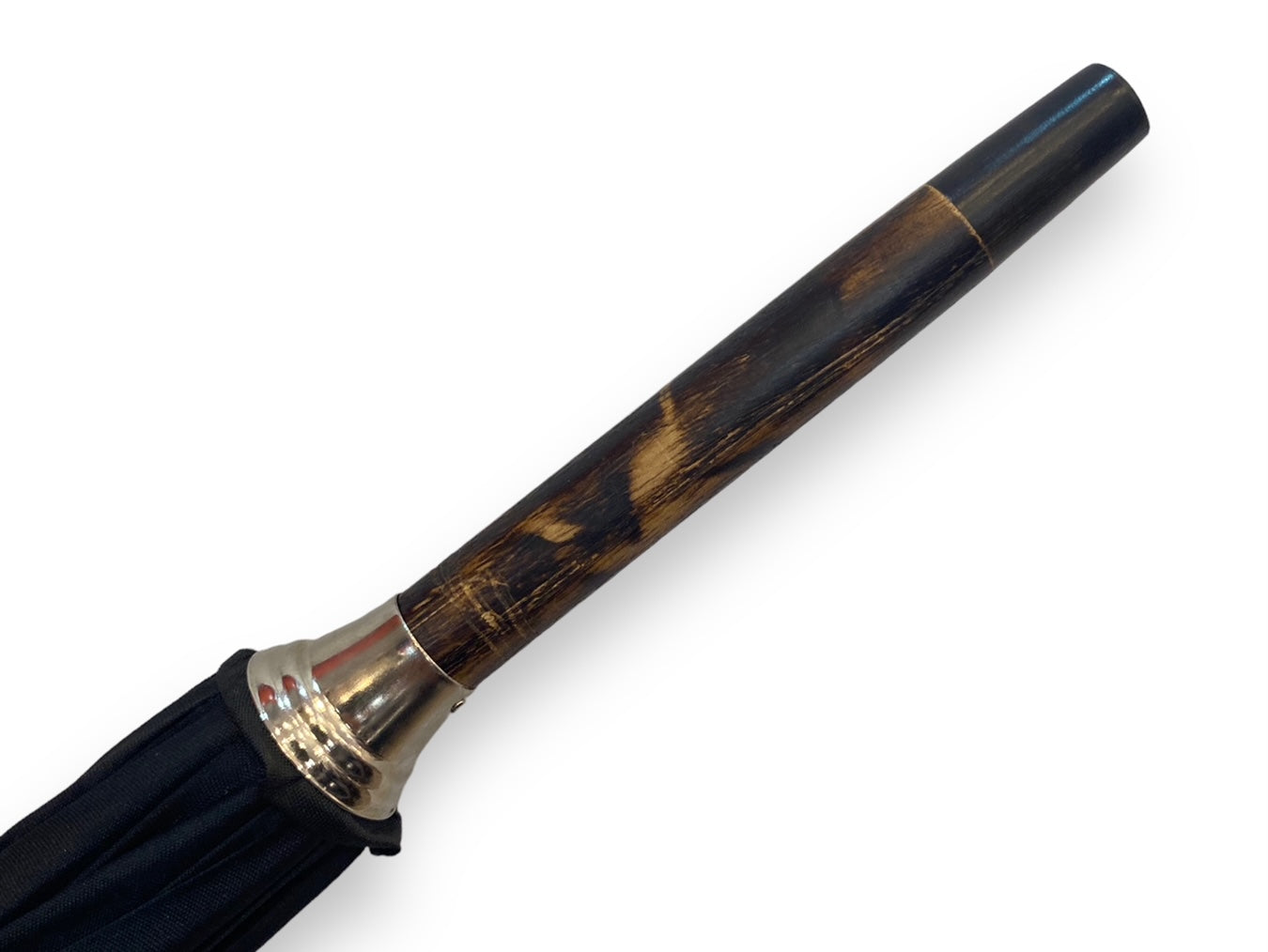 Vollstockschirm aus Hickoryholz 10 Rippen „gestromt“ Handwerkskunst Domizio Regenschirme seit 1989