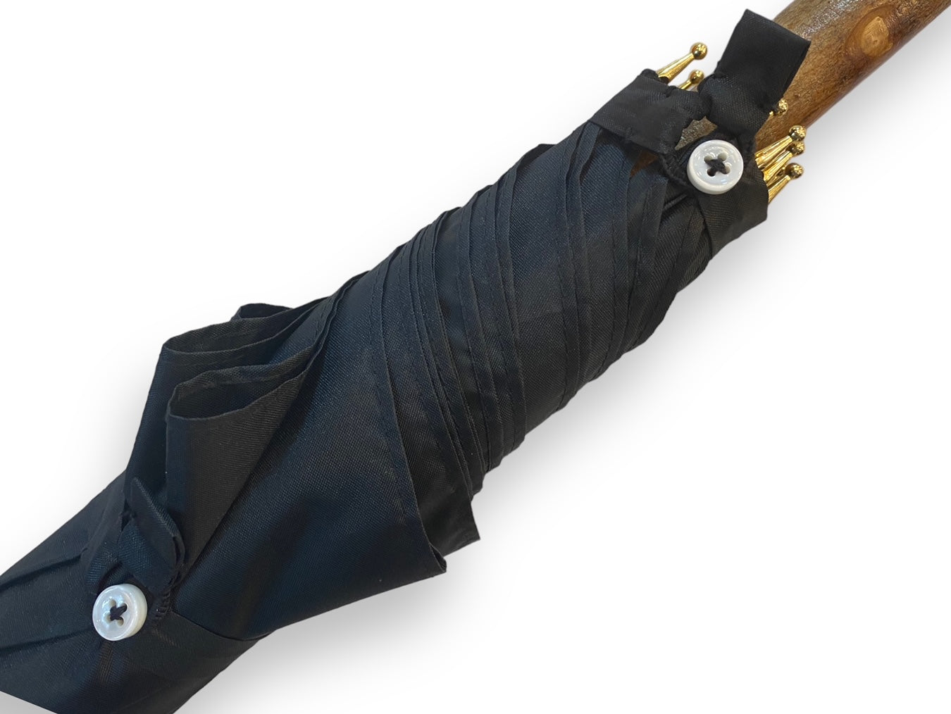 Ganzrohrschirm aus Hartriegel, Hornspitze – handgefertigte Domizio-Schirme seit 1989