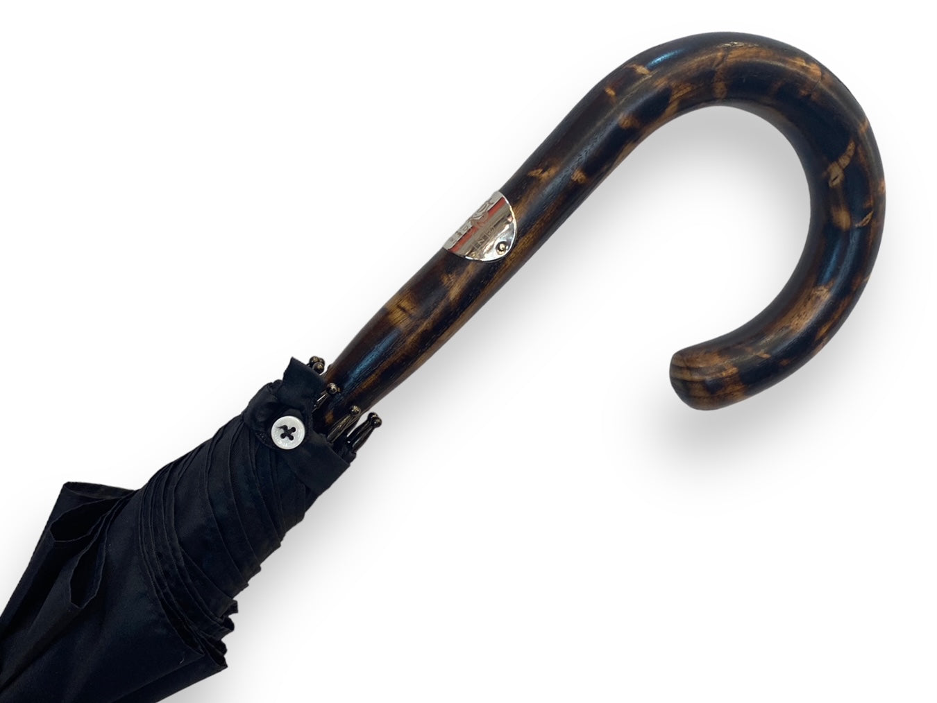 Vollstockschirm aus Hickoryholz 10 Rippen „gestromt“ Handwerkskunst Domizio Regenschirme seit 1989