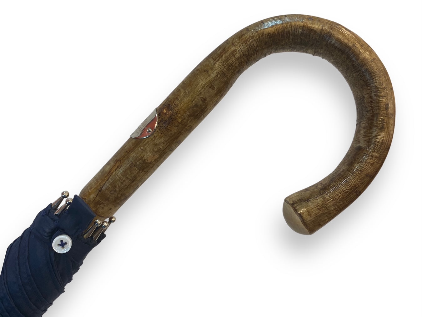 Ombrello Bastone intero in legno di Nocciolo, puntale in corno Lavorazione artigiamnale Ombrelli Domizio dal 1989