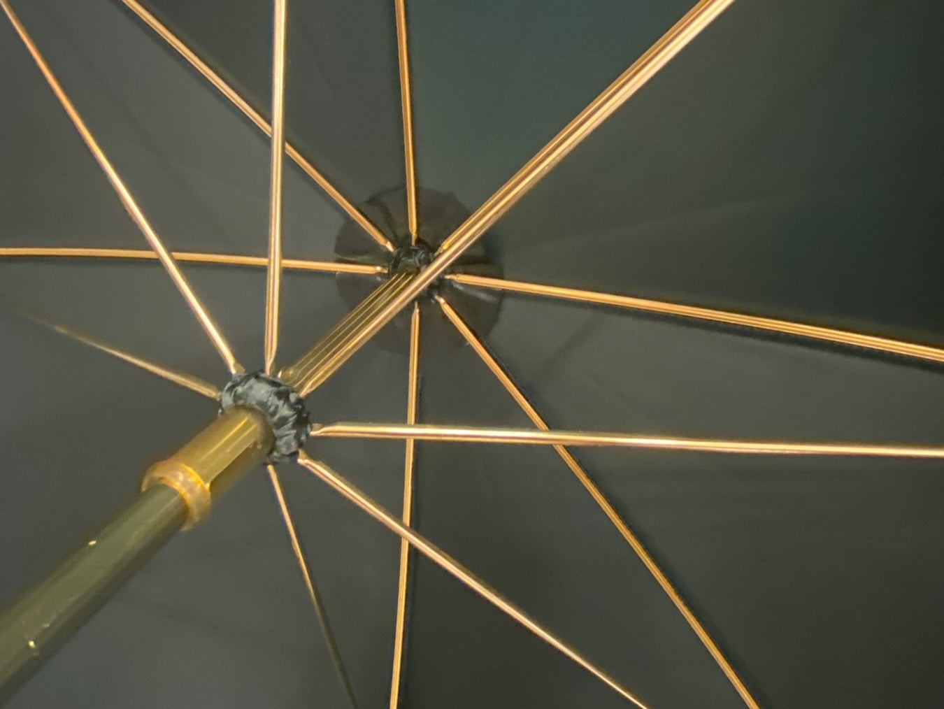 Ombrello Donna "stile 800" Colore Verde lucido manico in canna di Malacca lavorazione artigianale Ombrelli Domizio dal 1989 Made in Italy