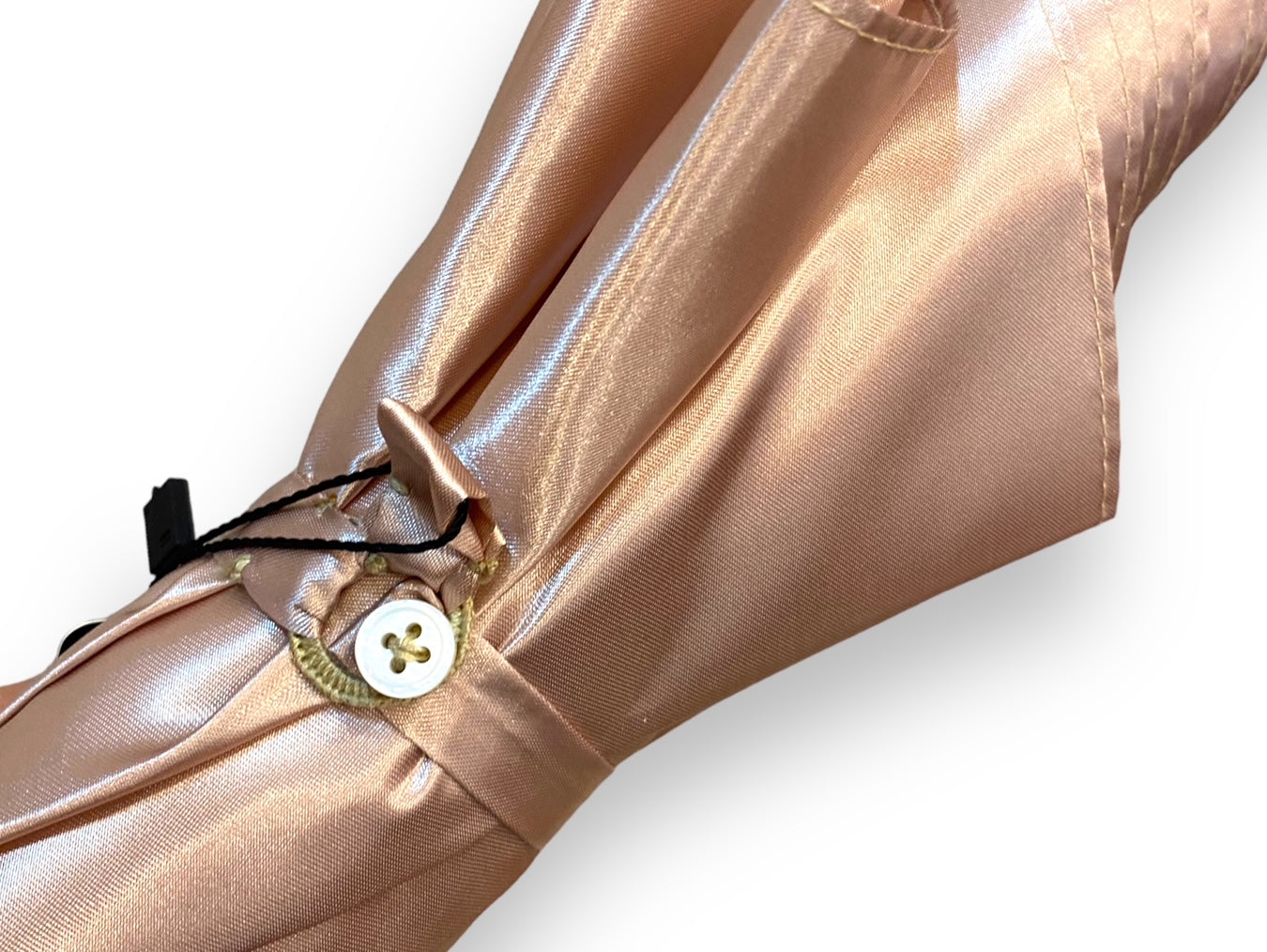 Ombrello classico Cipria lucido manico in Canna di Malacca. Lavorazione artigianale Ombrelli Domizio dal 1989 Made in Italy