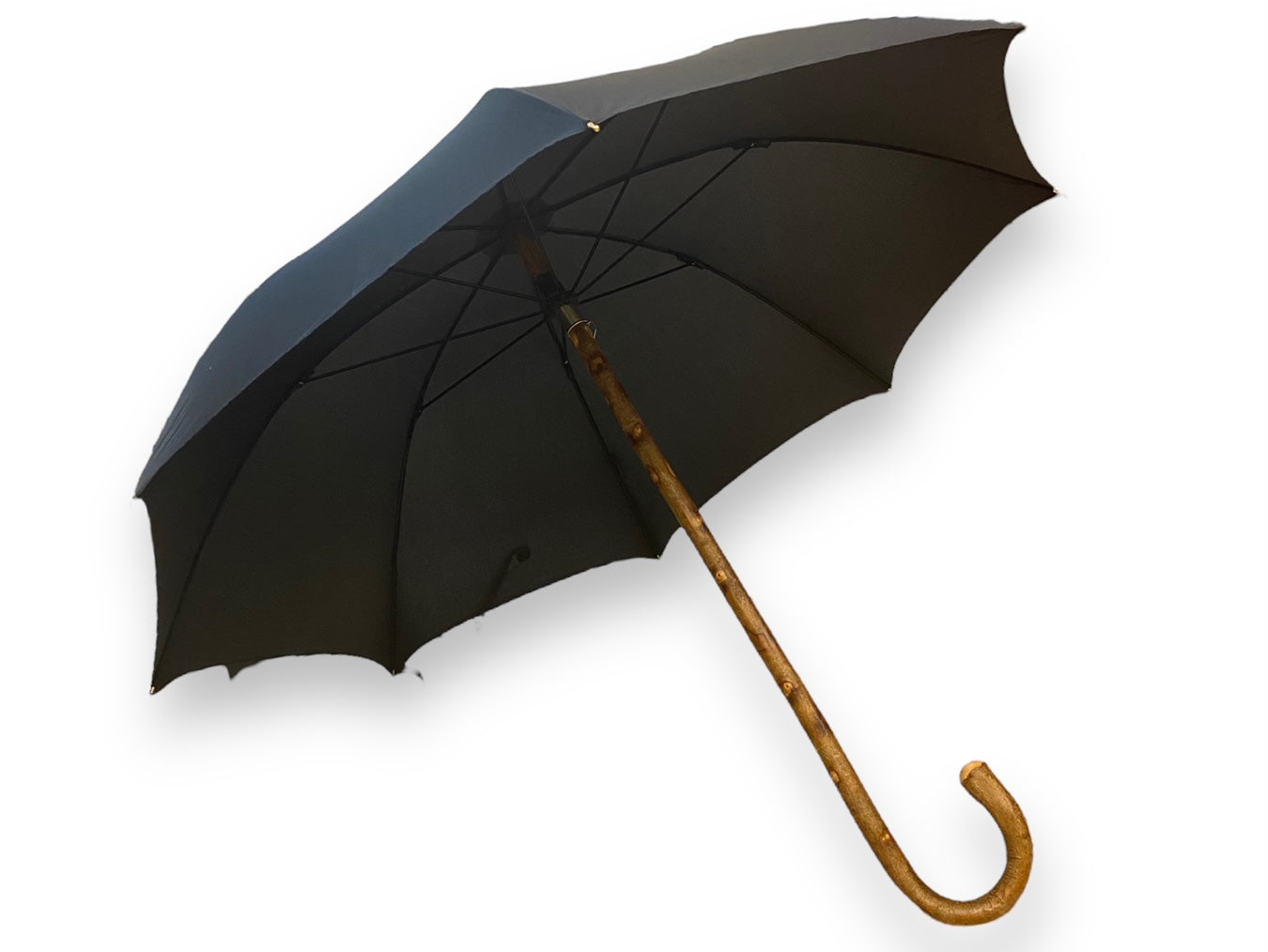 Ganzrohrschirm aus Hartriegel, Hornspitze – handgefertigte Domizio-Schirme seit 1989