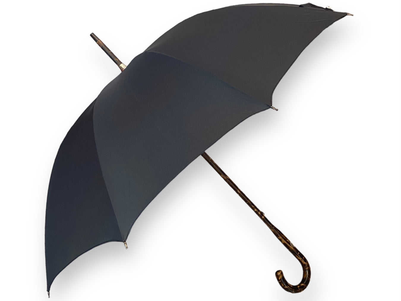 Vollstockschirm aus Hickoryholz 10 Rippen „gestromt“ Handwerkskunst Domizio Regenschirme seit 1989
