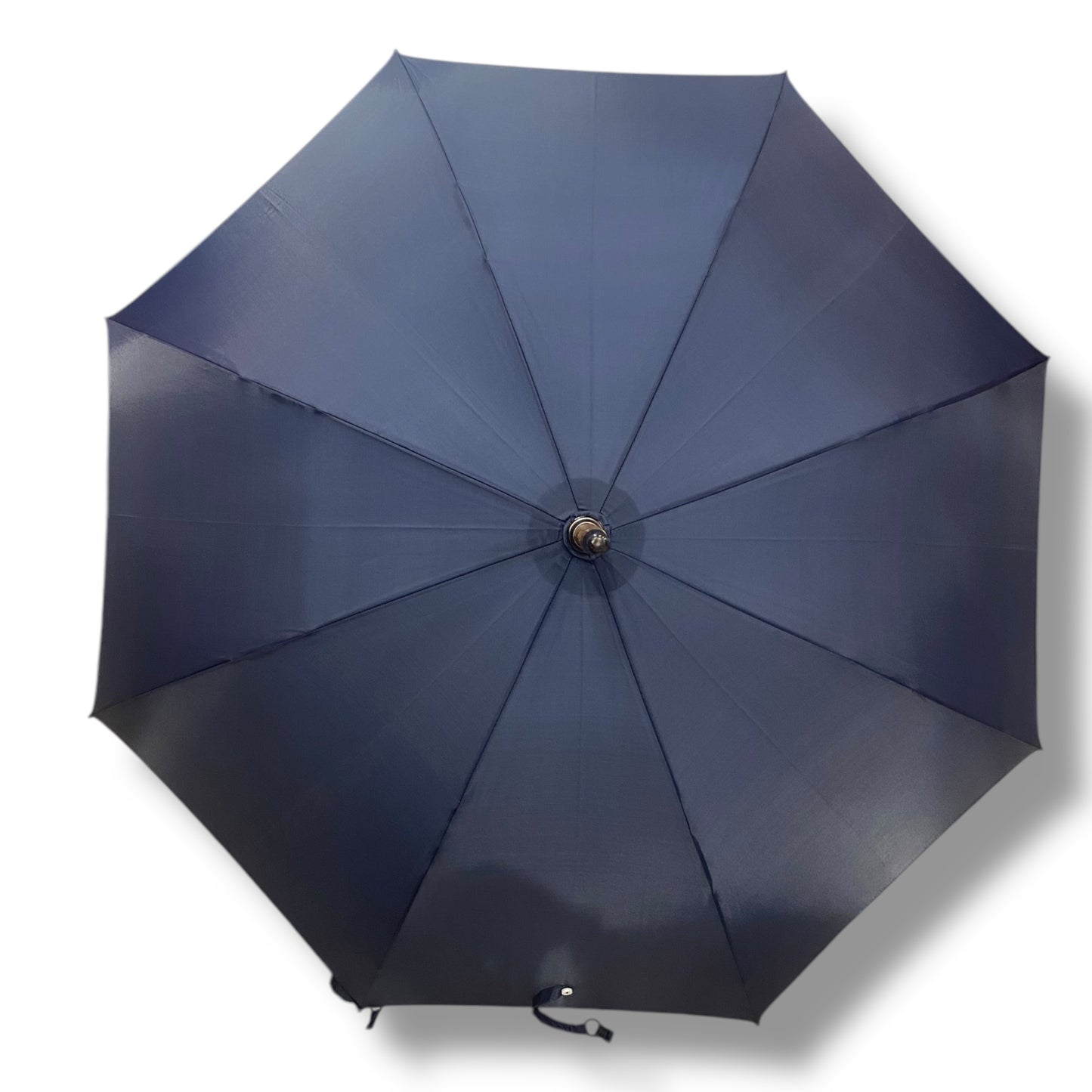 Ombrello classico uomo Bastone intero in legno di Frassino puntale in corno colore blu scuro