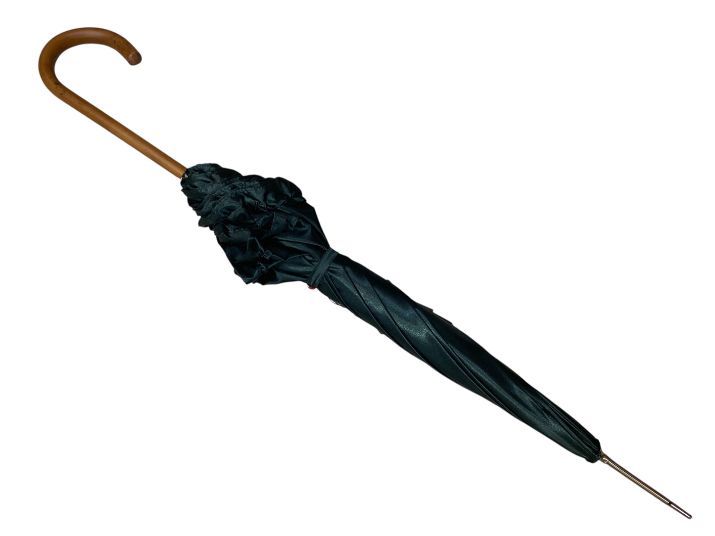 Ombrello classico stile 800 manico in Canna di Malacca lunga tessuto lucido lavorazione artigianale Ombrelli Domizio dal 1989 Made in Italy