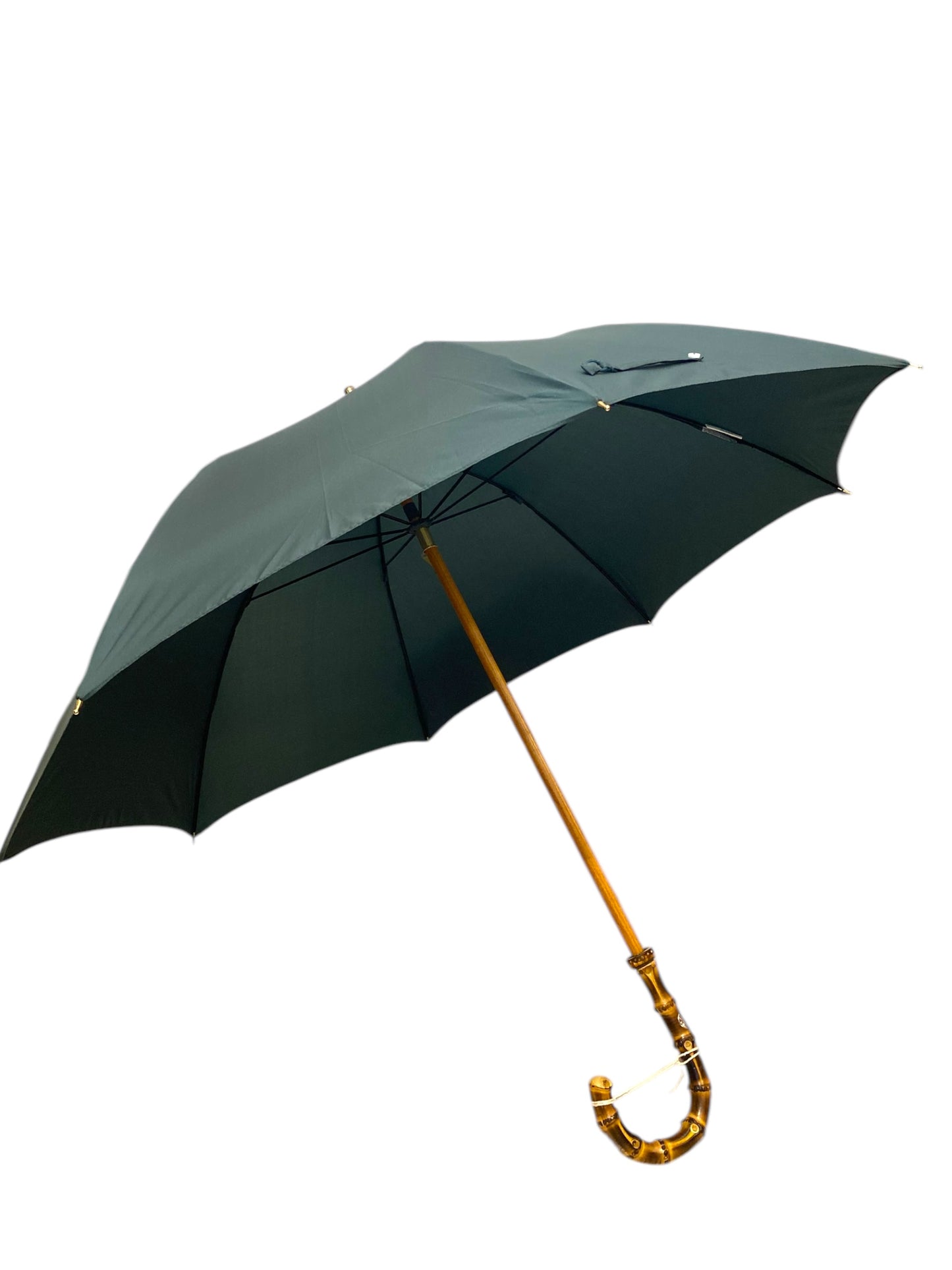 Ombrello Artigianale, manico in Canna di Bambù - colore Verde Ombrelli Domizio dal 1989 Made in Italy