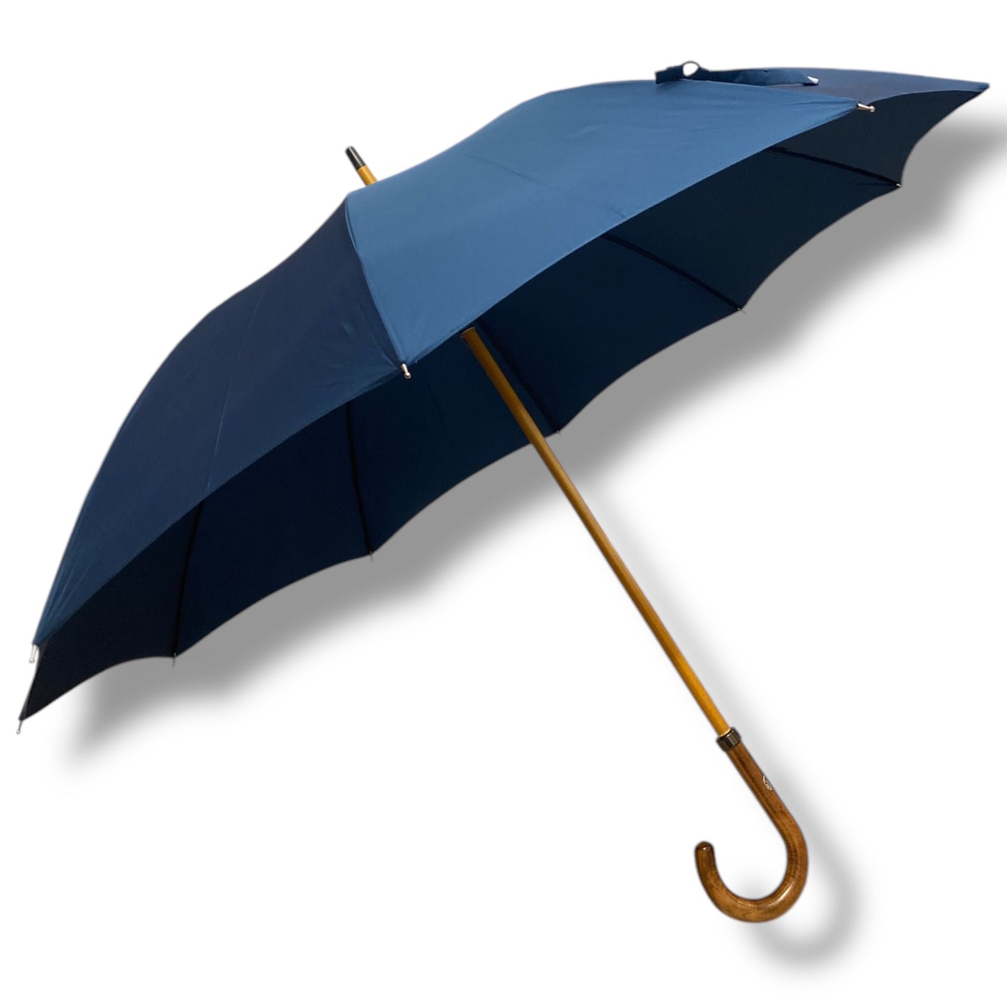 Ombrello Artigianale, manico in legno di Mapel- colore Verde petrolio Ombrelli Domizio dal 1989 Made in Italy