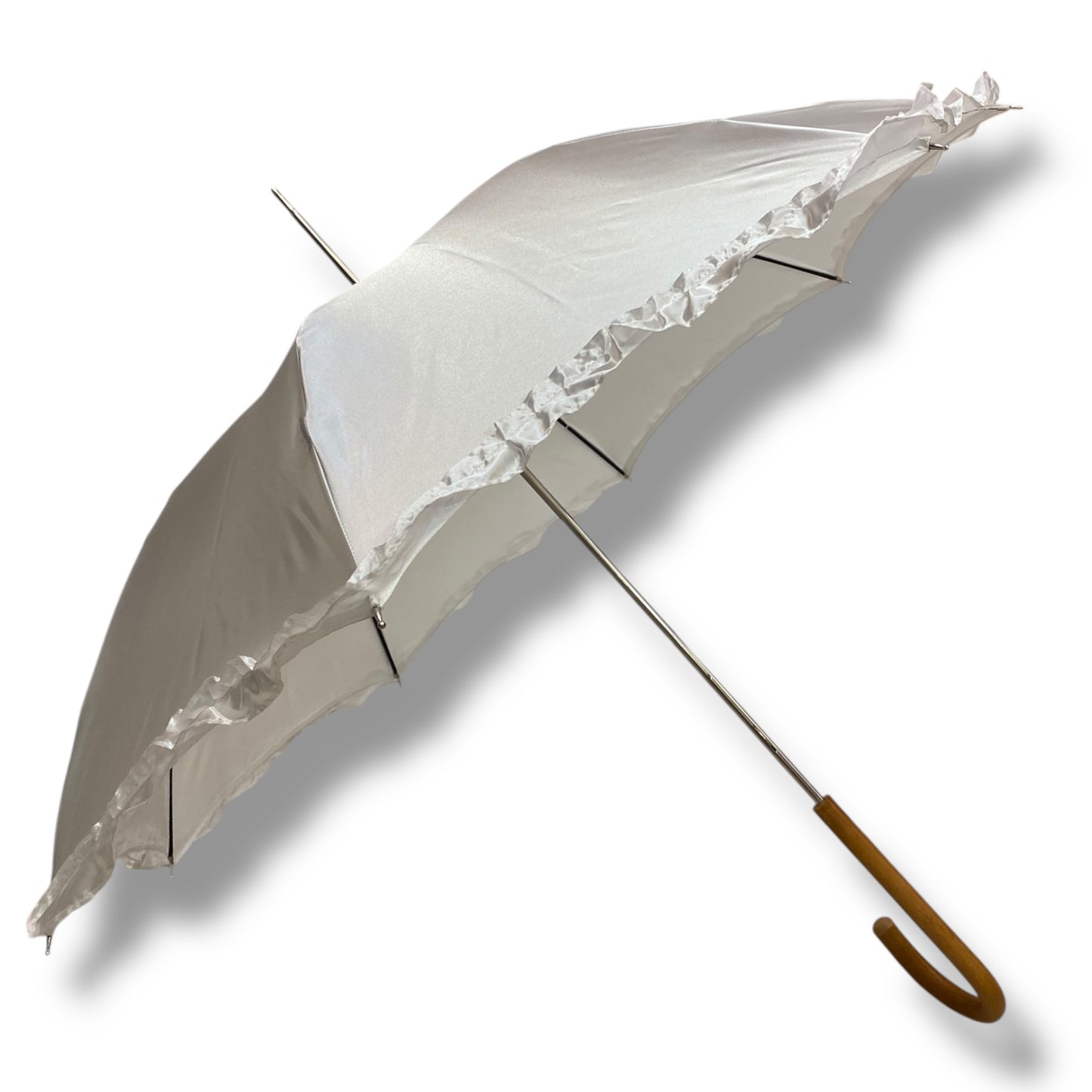 Ombrello classico stile 800 manico in Canna di Malacca lunga tessuto lucido lavorazione artigianale Ombrelli Domizio dal 1989 Made in Italy