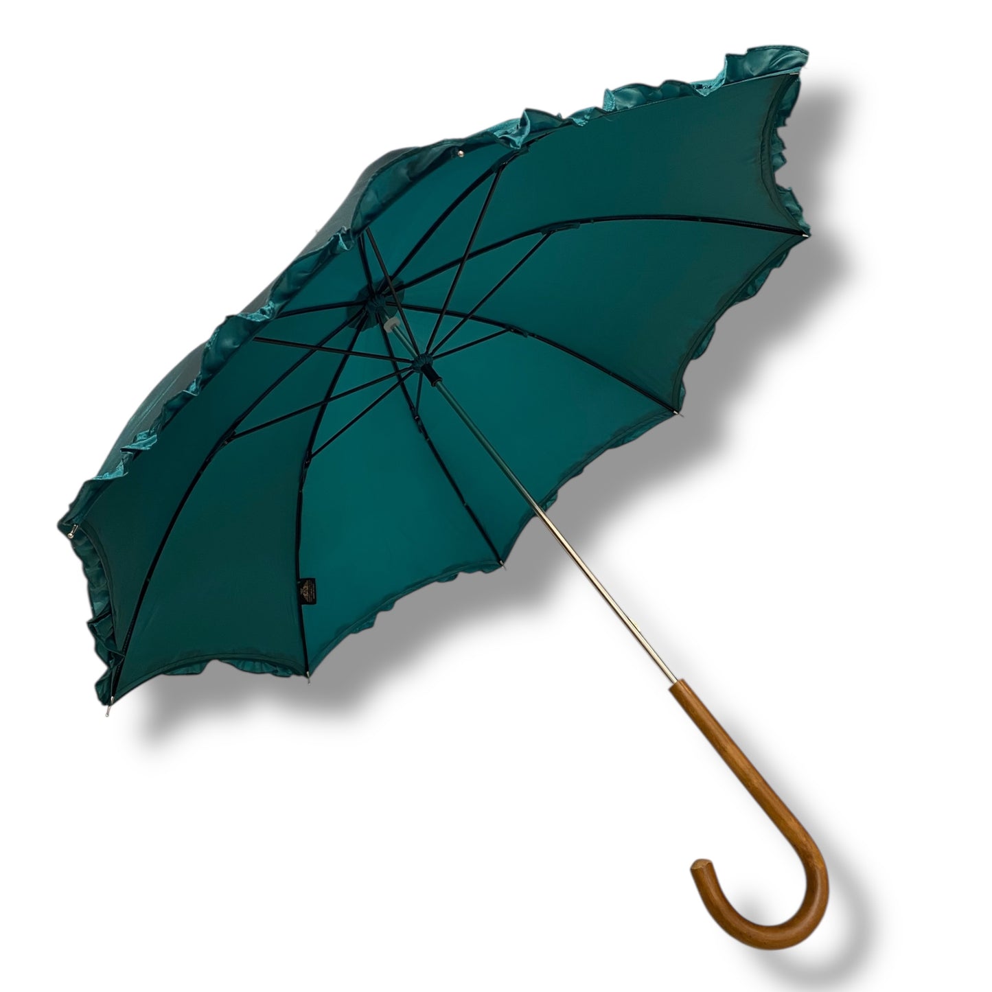 Ombrello classico stile 800 manico in Canna di Malacca lunga tessuto lucido lavorazione artigianale Ombrelli Domizio dal 1989 Made in Italy