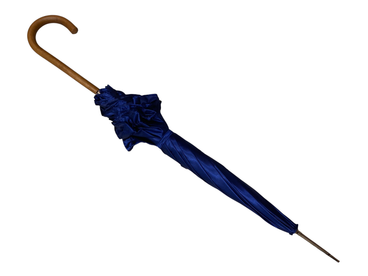 Ombrello classico stile 800 manico in Canna di Malacca lunga tessuto lucido lavorazione artigianale Ombrelli Domizio dal 1989 Made in Italy