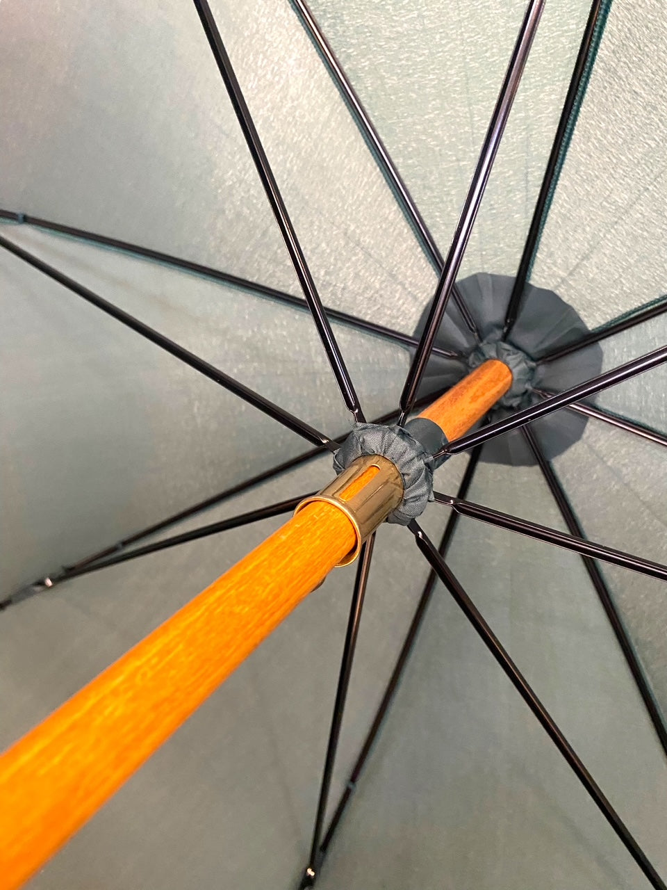 Ombrello Artigianale, manico in Canna di Bambù - colore Verde Ombrelli Domizio dal 1989 Made in Italy