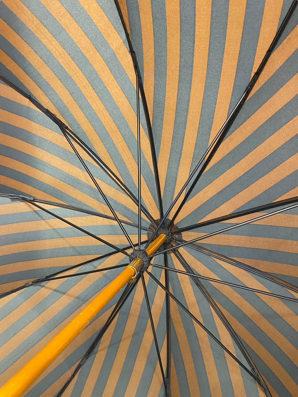 Ombrello classico manico in Canna di Malacca tessuto Nylon lavorazione artigianale Ombrelli Domizio dal 1989 Made in Italy F1