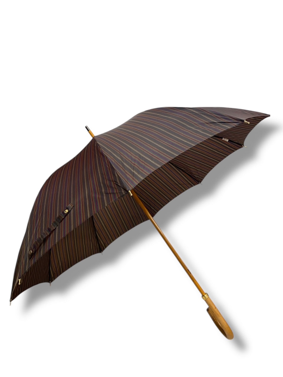 Ombrello classico manico in Canna di Malacca tessuto Nylon lavorazione artigianale Ombrelli Domizio dal 1989 Made in Italy F3