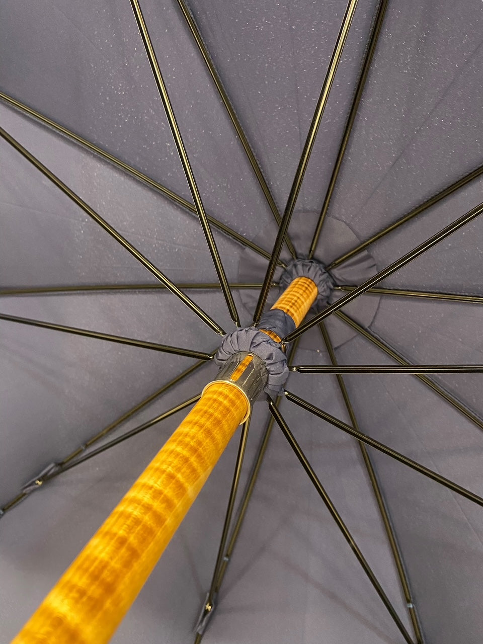 Ombrello manico in Canna di Bambù montato a collo d'oca asta faggio 20 mm 10 Stecche puntale corno