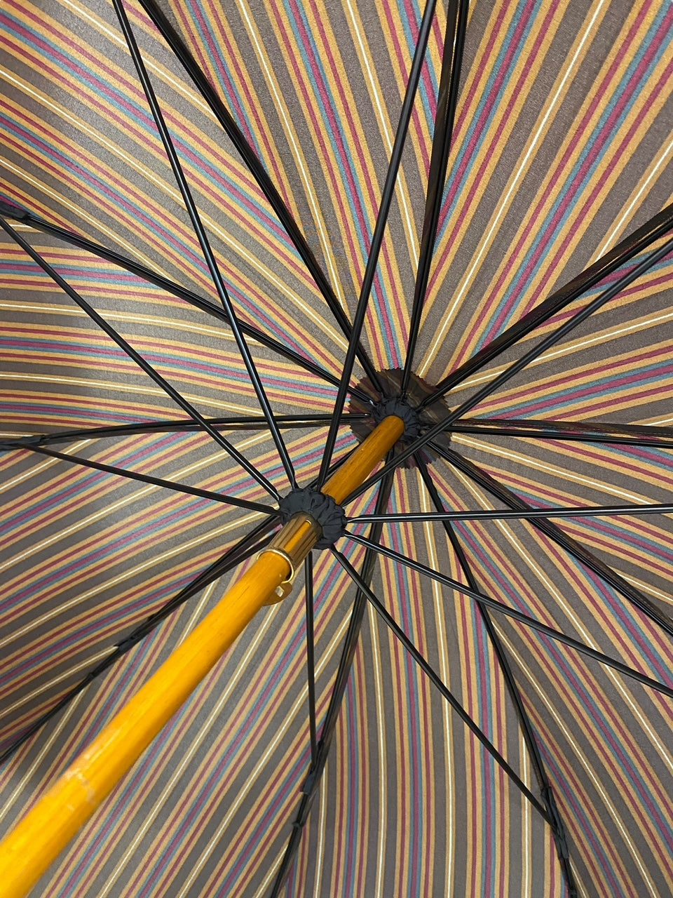 Ombrello classico manico in Canna di Malacca tessuto Nylon lavorazione artigianale Ombrelli Domizio dal 1989 Made in Italy F3