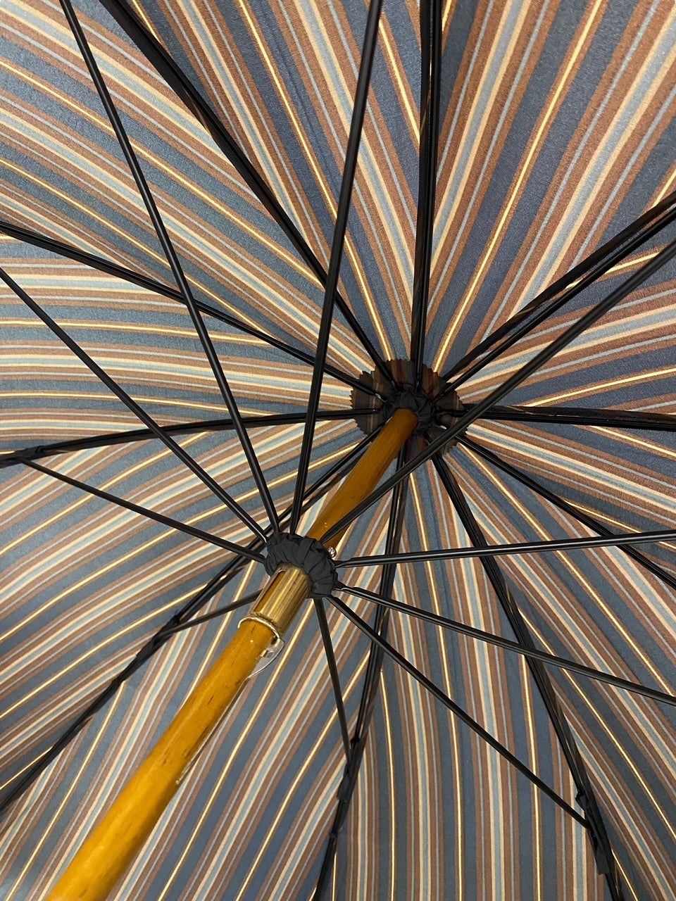 Ombrello classico manico in Canna di Malacca tessuto Nylon lavorazione artigianale Ombrelli Domizio dal 1989 Made in Italy F4