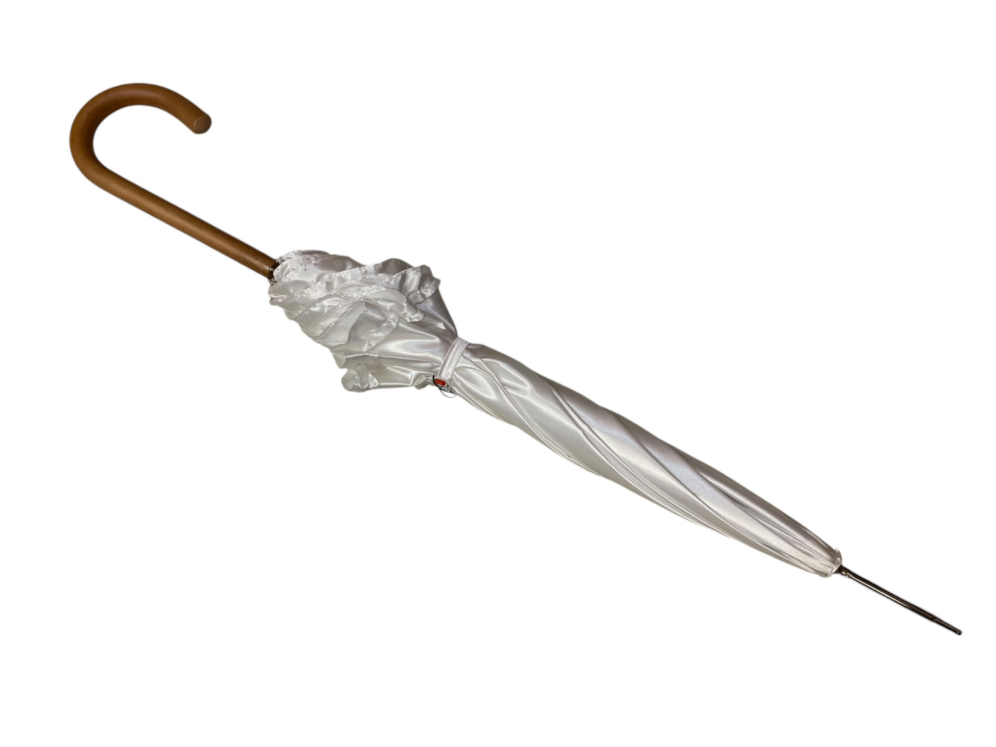 Ombrello classico stile 800 manico in Canna di Malacca lunga tessuto lucido lavorazione artigianale Ombrelli Domizio dal 1989 Made in Italy