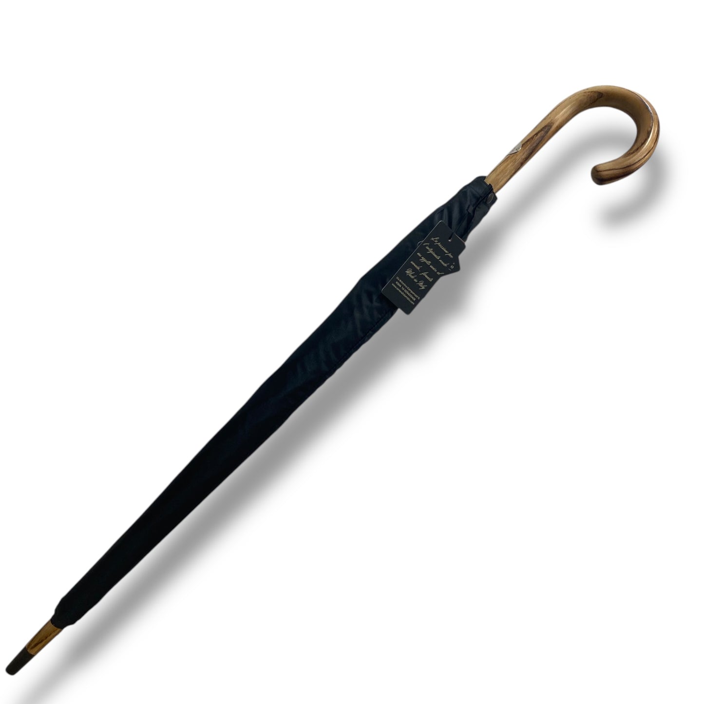 Ombrello Hickory biondo, tessuto nero  lavorazione artigianale Ombrelli Domizio dal 1989