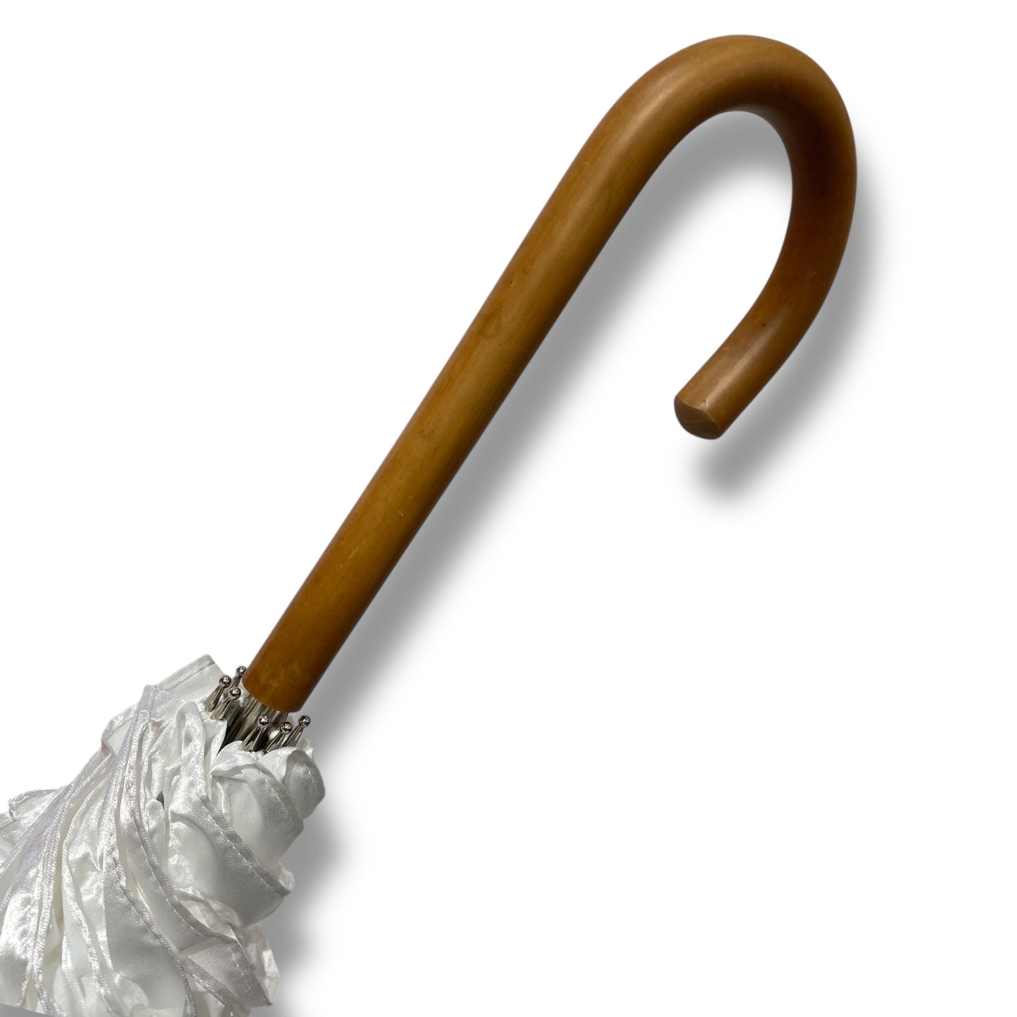 Ombrello classico stile 800 manico in Canna di Malacca lunga tessuto lucido lavorazione artigianale Ombrelli Domizio dal 1989 Made in Italy