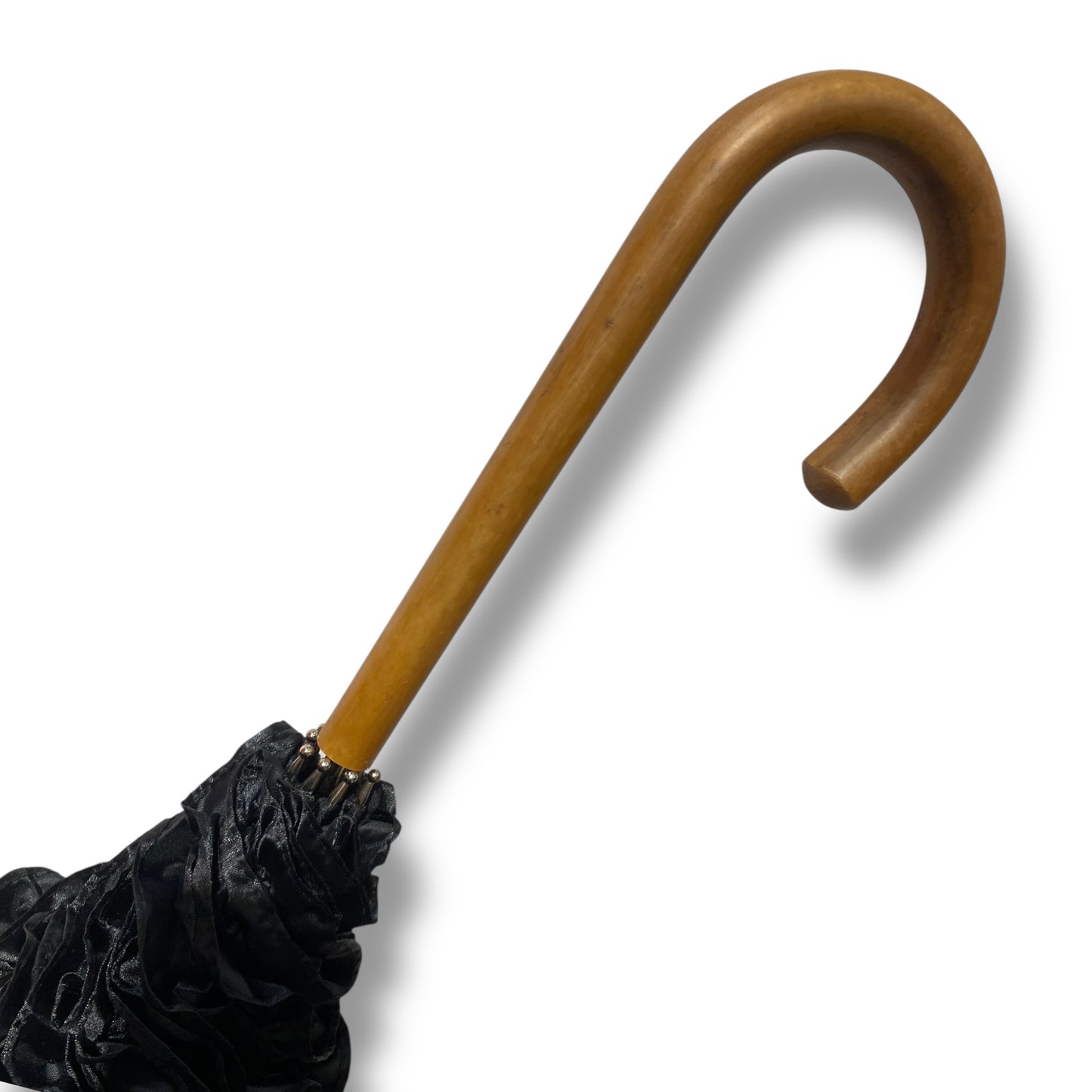 Ombrello classico stile 800 manico in Canna di Malacca lunga tessuto lucido lavorazione artigianale Ombrelli Domizio dal 1989 Made in Italy