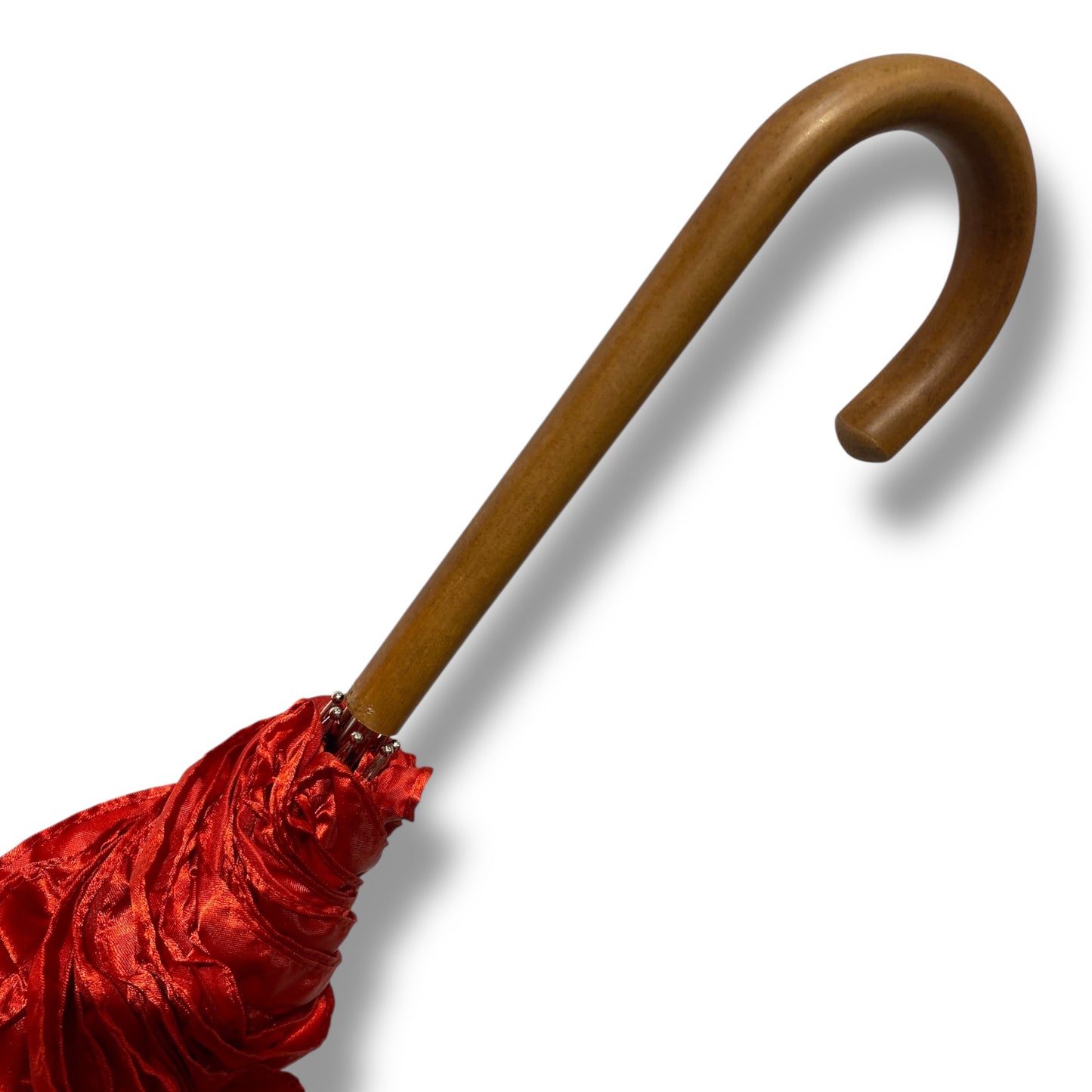 Ombrello classico stile 800 manico in Canna di Malacca lunga tessuto lucido lavorazione artigianale Ombrelli Domizio dal 1989 Made in Italy