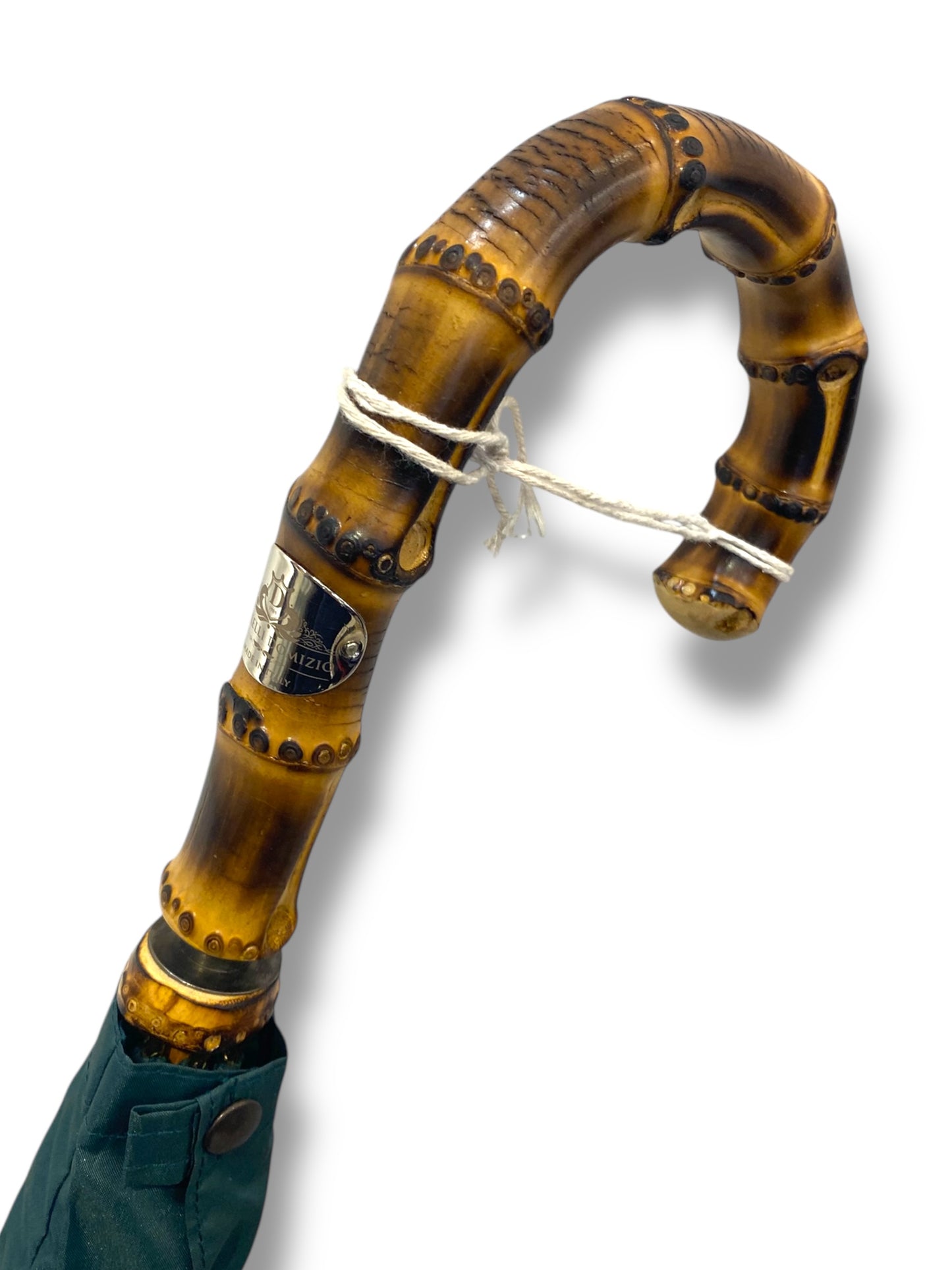 Ombrello Artigianale, manico in Canna di Bambù - colore Verde Ombrelli Domizio dal 1989 Made in Italy