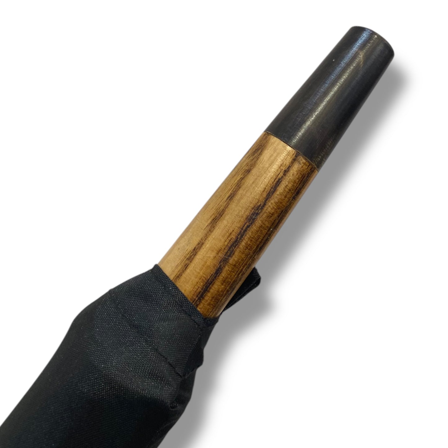 Ombrello Hickory biondo, tessuto nero  lavorazione artigianale Ombrelli Domizio dal 1989