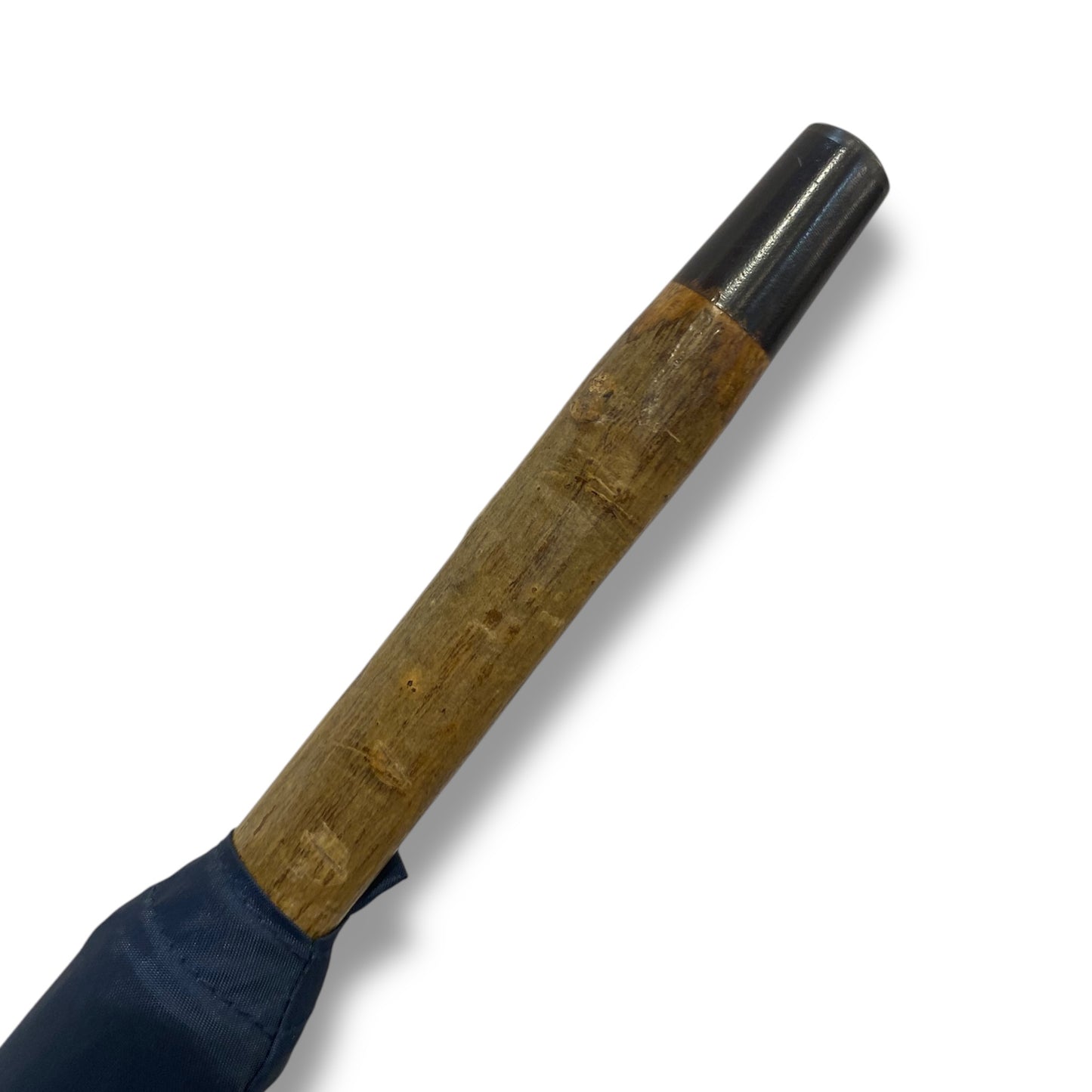 Ombrello classico uomo Bastone intero in legno di Frassino puntale in corno colore blu scuro