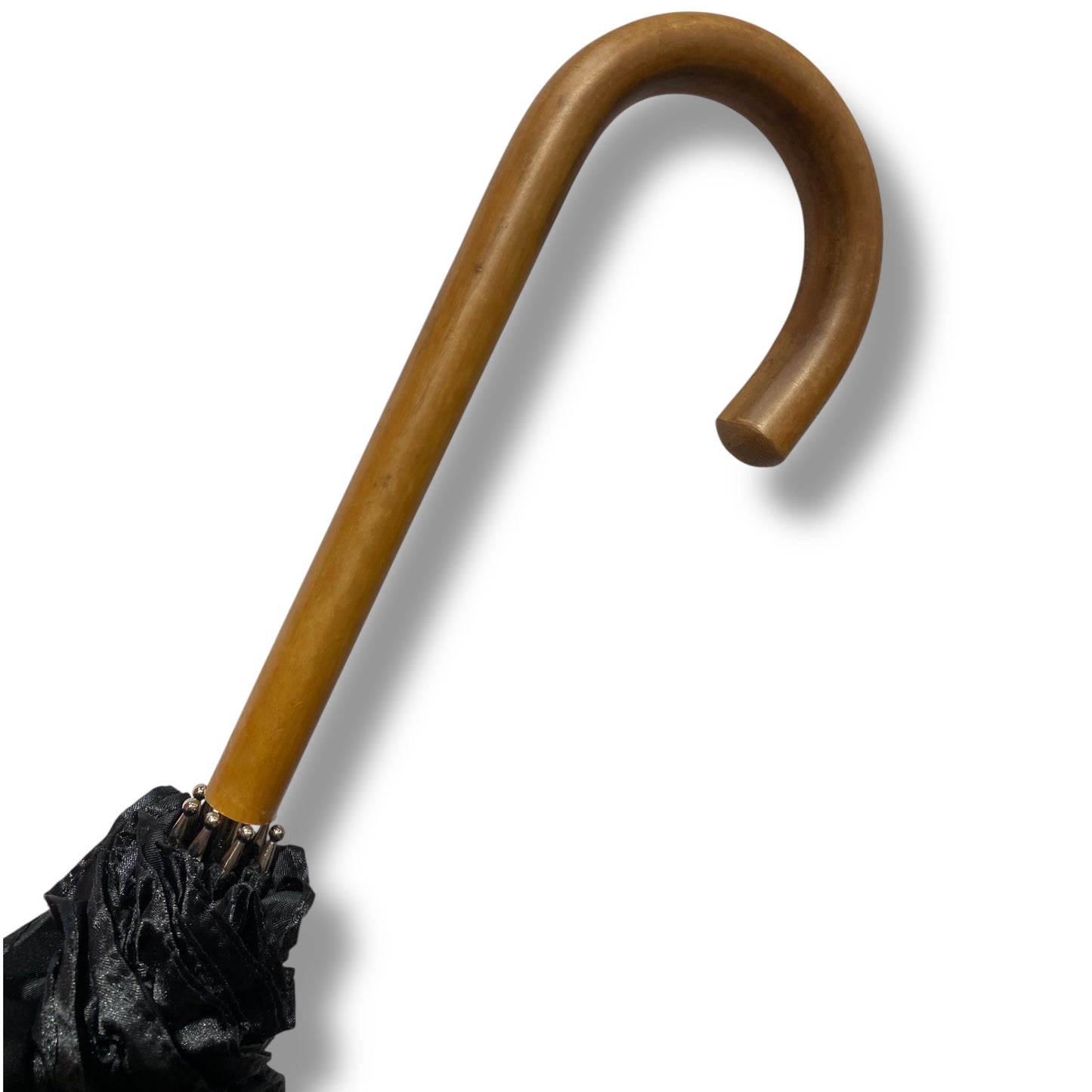 Ombrello classico stile 800 manico in Canna di Malacca lunga tessuto lucido lavorazione artigianale Ombrelli Domizio dal 1989 Made in Italy