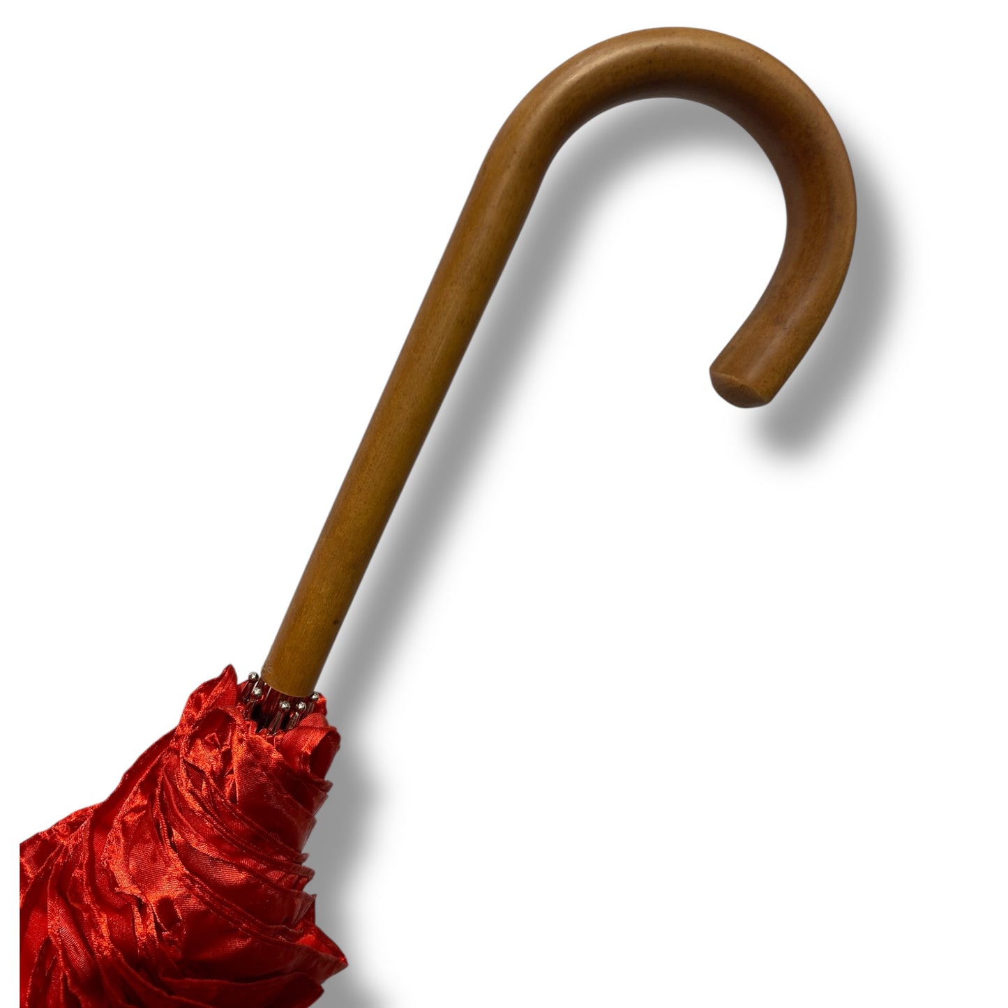 Ombrello classico stile 800 manico in Canna di Malacca lunga tessuto lucido lavorazione artigianale Ombrelli Domizio dal 1989 Made in Italy