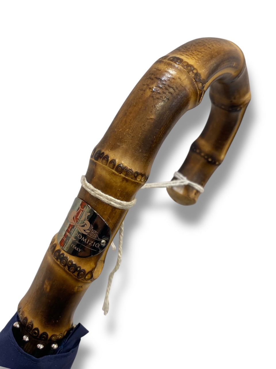 Ombrello manico in Canna di Bambù montato a collo d'oca asta faggio 20 mm 10 Stecche puntale corno