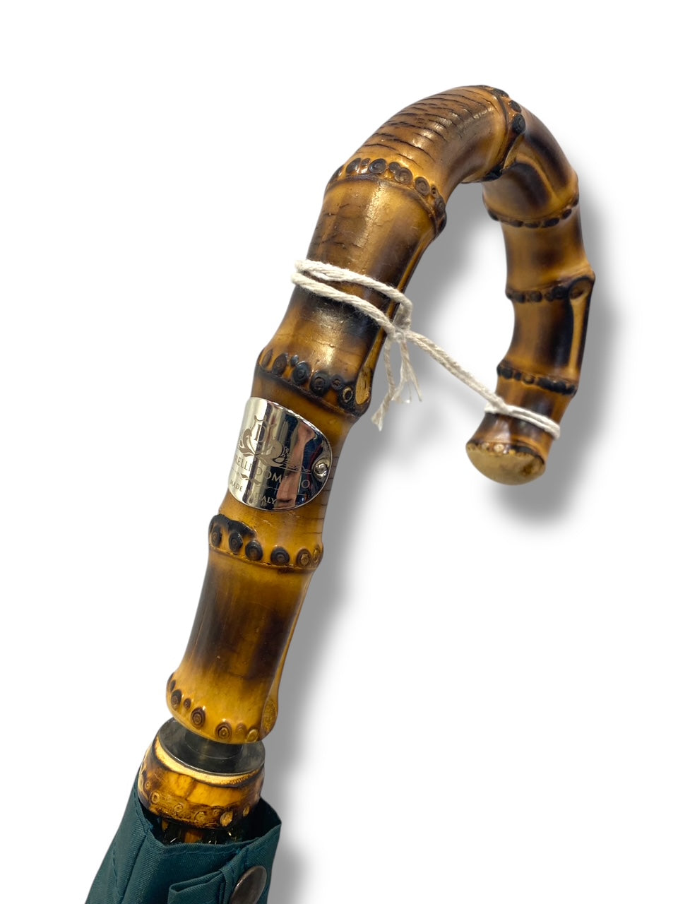 Ombrello Artigianale, manico in Canna di Bambù - colore Verde Ombrelli Domizio dal 1989 Made in Italy