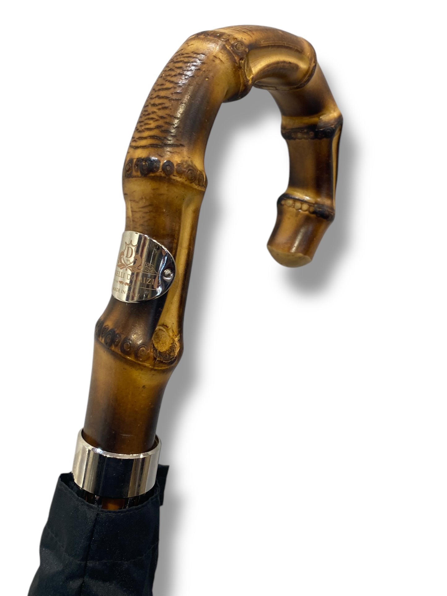 Ombrello Artigianale, manico in Canna di Bambù - colore nero Ombrelli Domizio dal 1989 Made in Italy