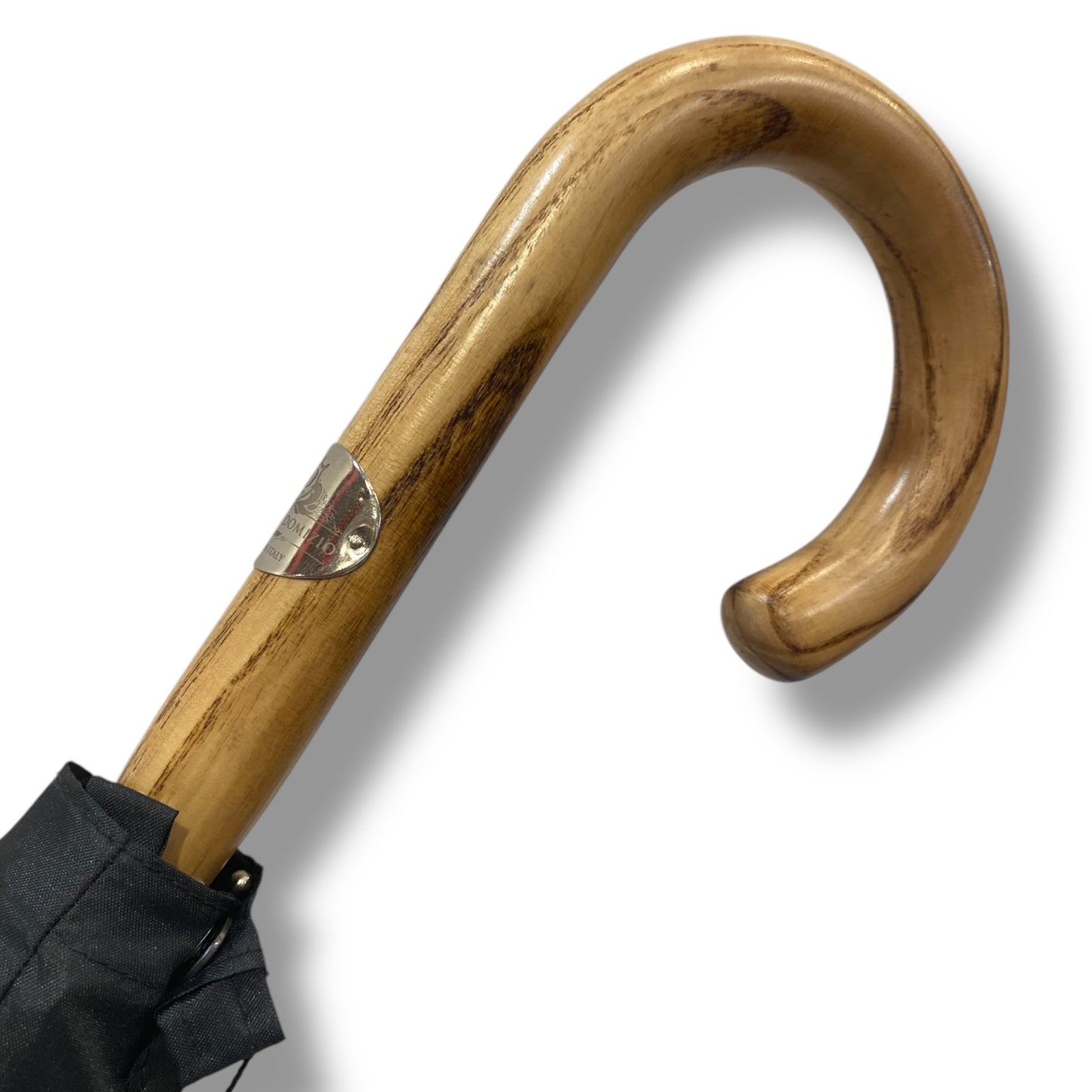 Ombrello Hickory biondo, tessuto nero  lavorazione artigianale Ombrelli Domizio dal 1989