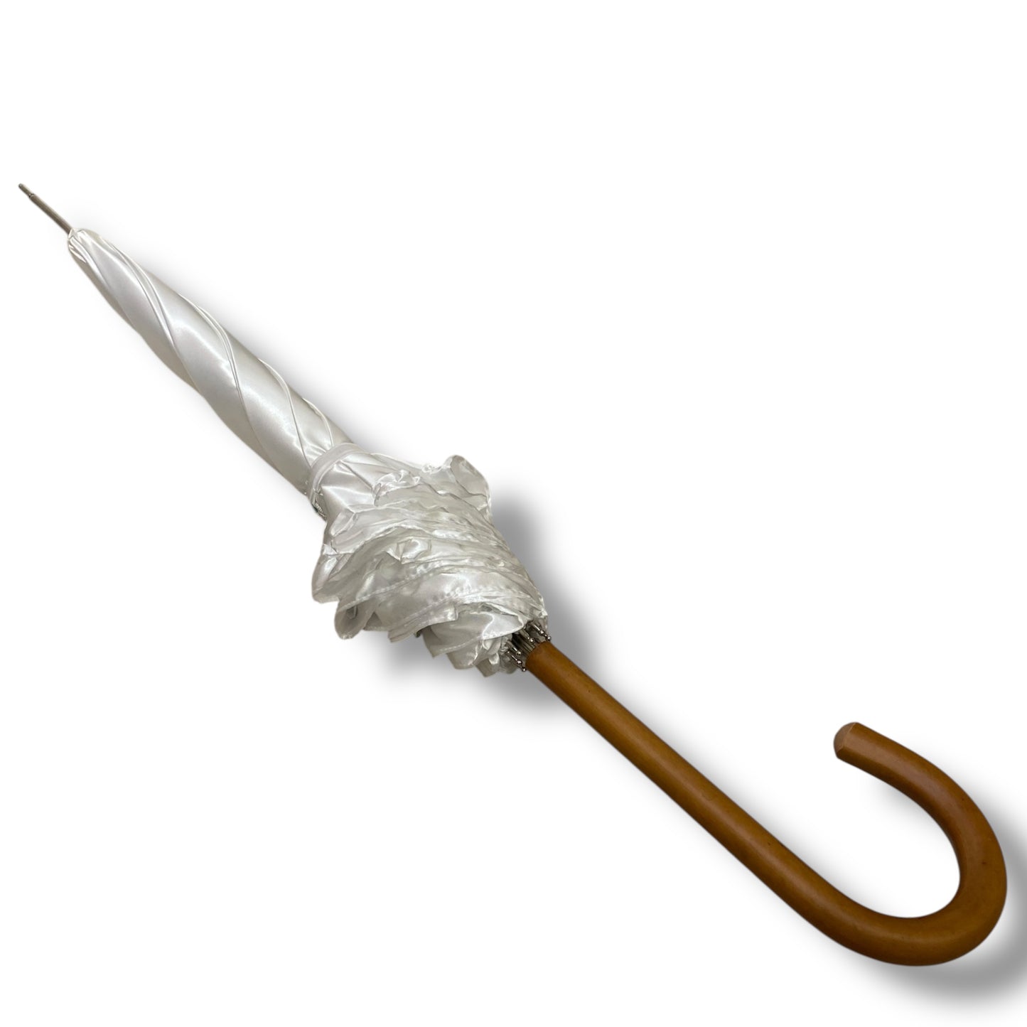 Ombrello classico stile 800 manico in Canna di Malacca lunga tessuto lucido lavorazione artigianale Ombrelli Domizio dal 1989 Made in Italy