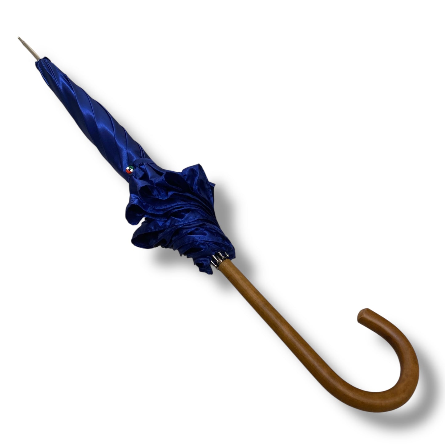 Ombrello classico stile 800 manico in Canna di Malacca lunga tessuto lucido lavorazione artigianale Ombrelli Domizio dal 1989 Made in Italy