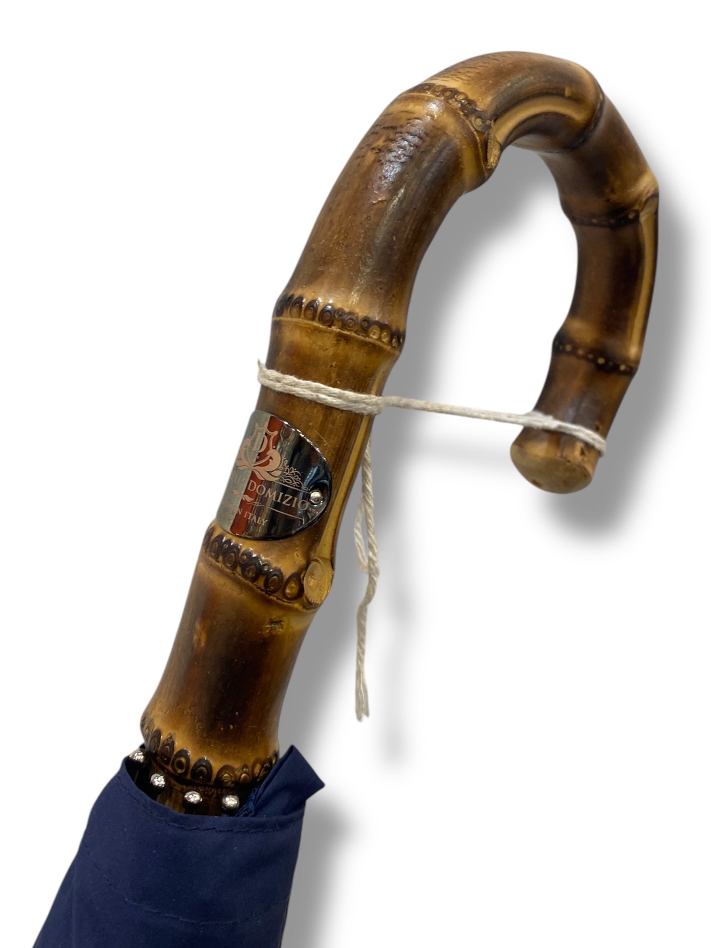 Ombrello manico in Canna di Bambù montato a collo d'oca asta faggio 20 mm 10 Stecche puntale corno