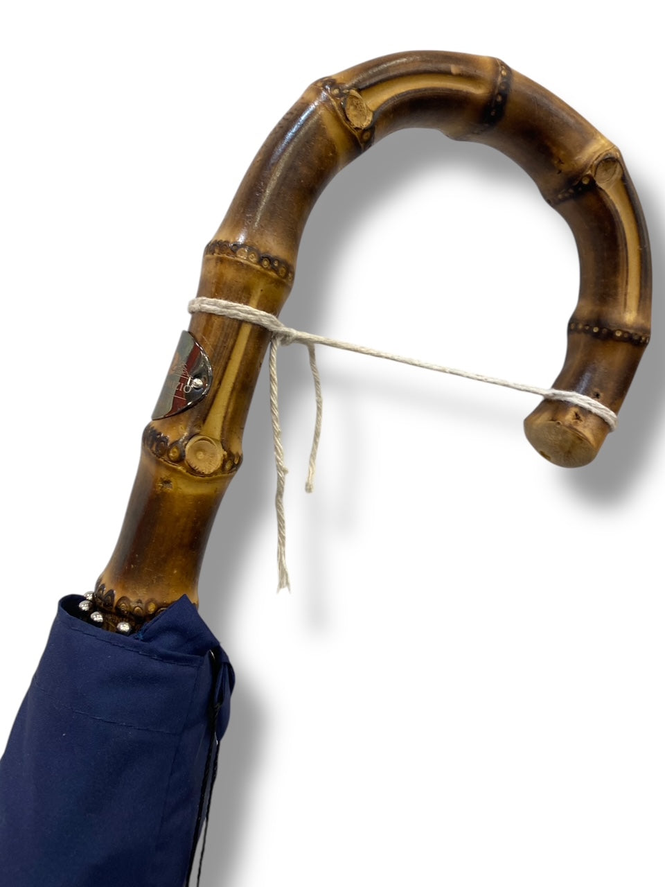 Ombrello manico in Canna di Bambù montato a collo d'oca asta faggio 20 mm 10 Stecche puntale corno