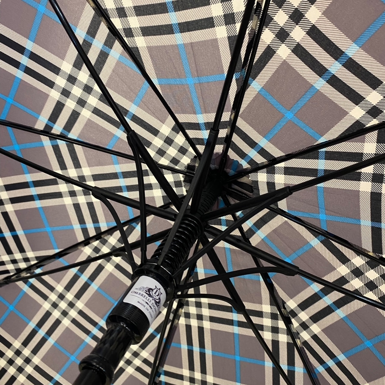 Il Gigante della Pioggia Automatico struttura in fibra Manico legno di Mapel Lavorazione artigianale Ombrelli Domizio dal 1989 Made in Italy F3