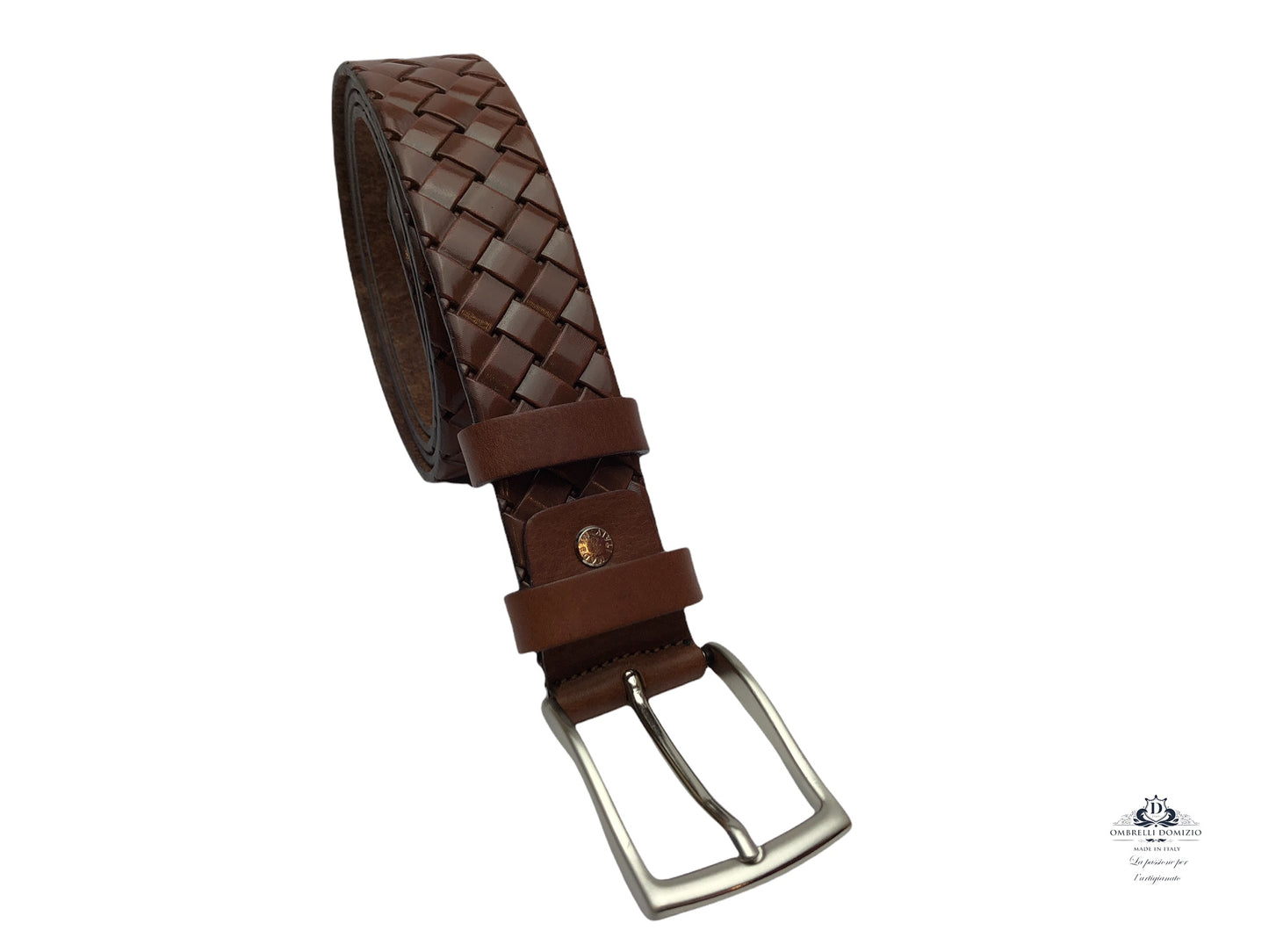 Cintura pelle pressa intreccio col. T. Moro lavorazione artiginale Made in Italy